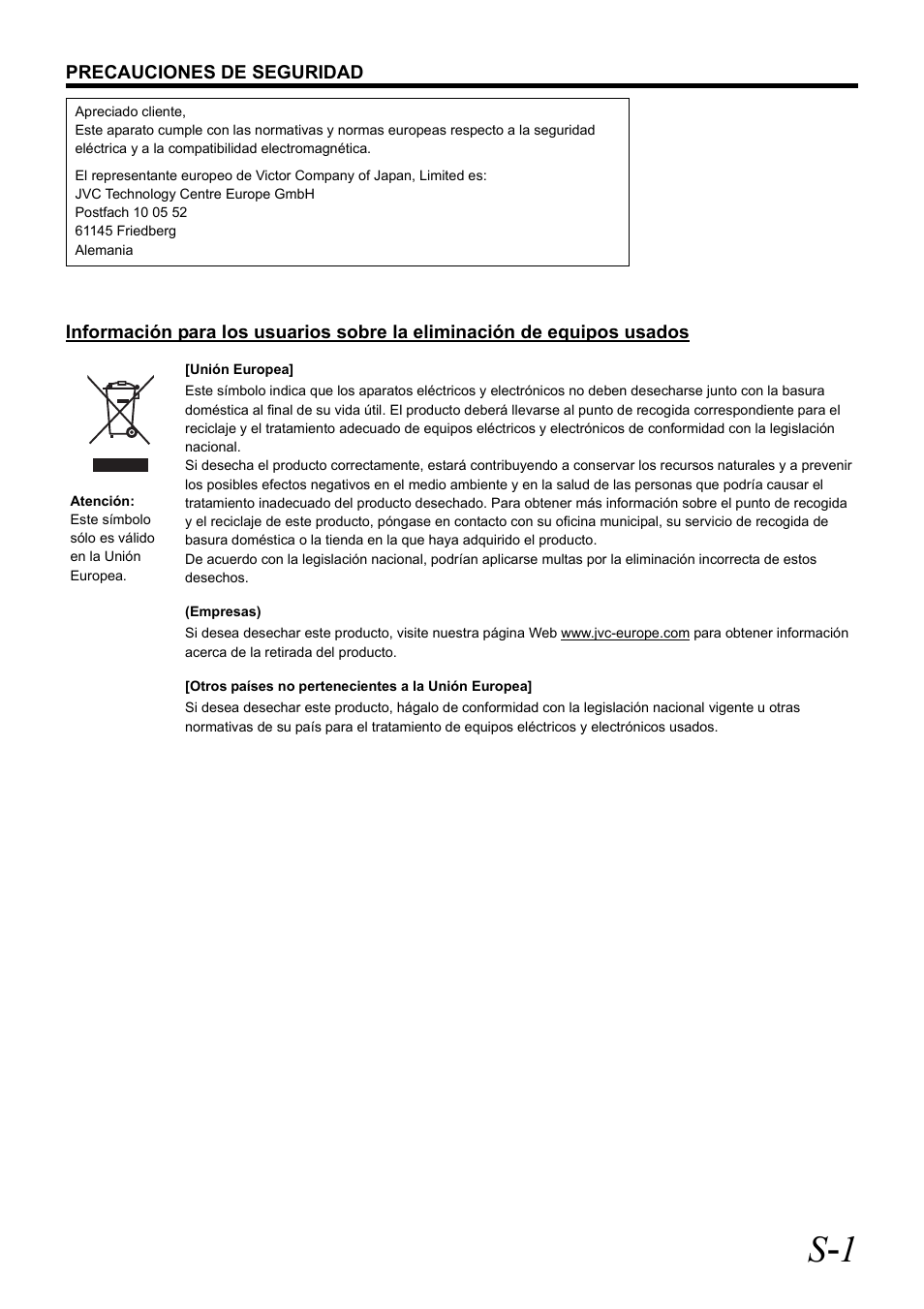 S - 1 | JVC VR-D0U User Manual | Page 23 / 36