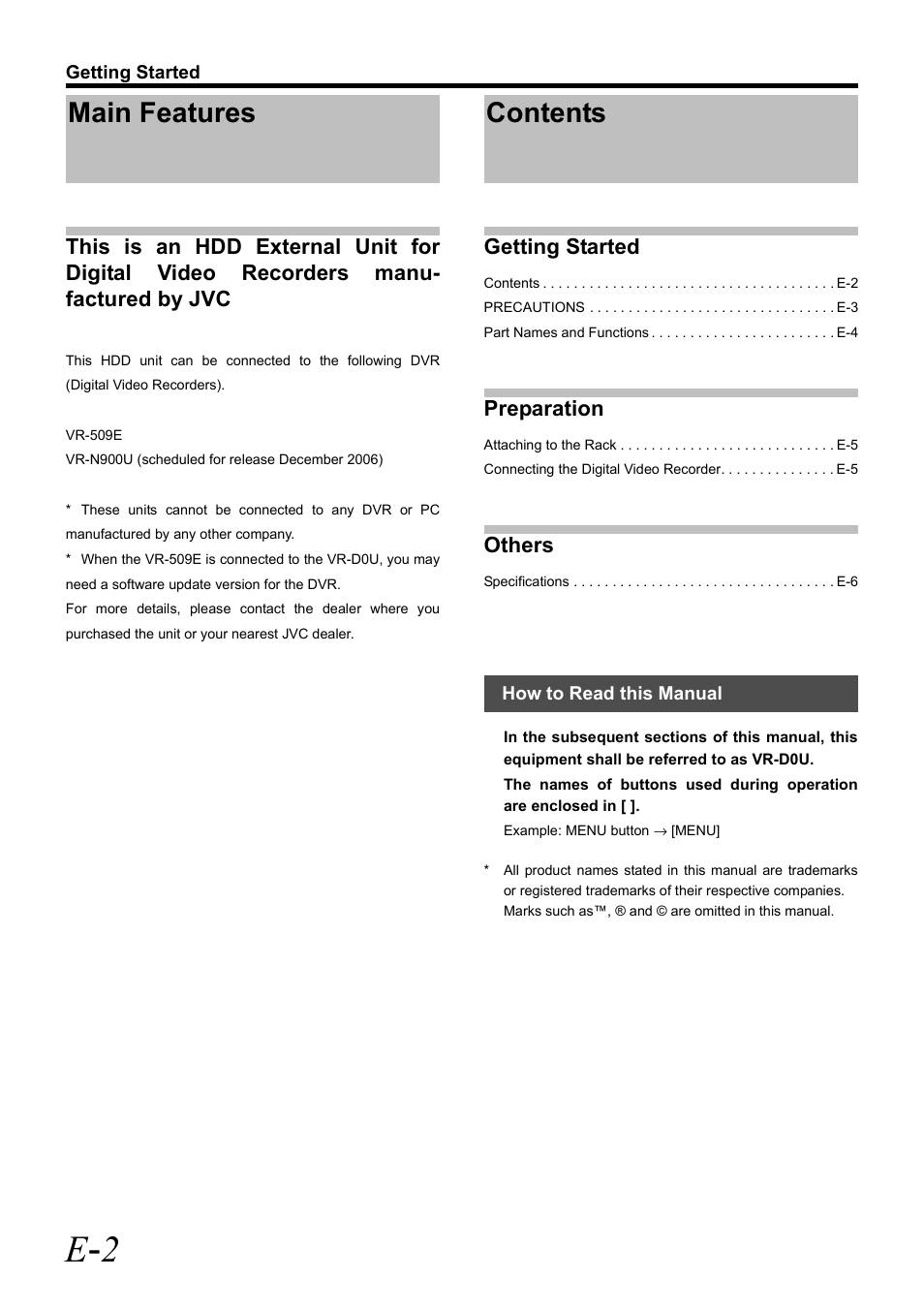 JVC VR-D0U User Manual | Page 6 / 36