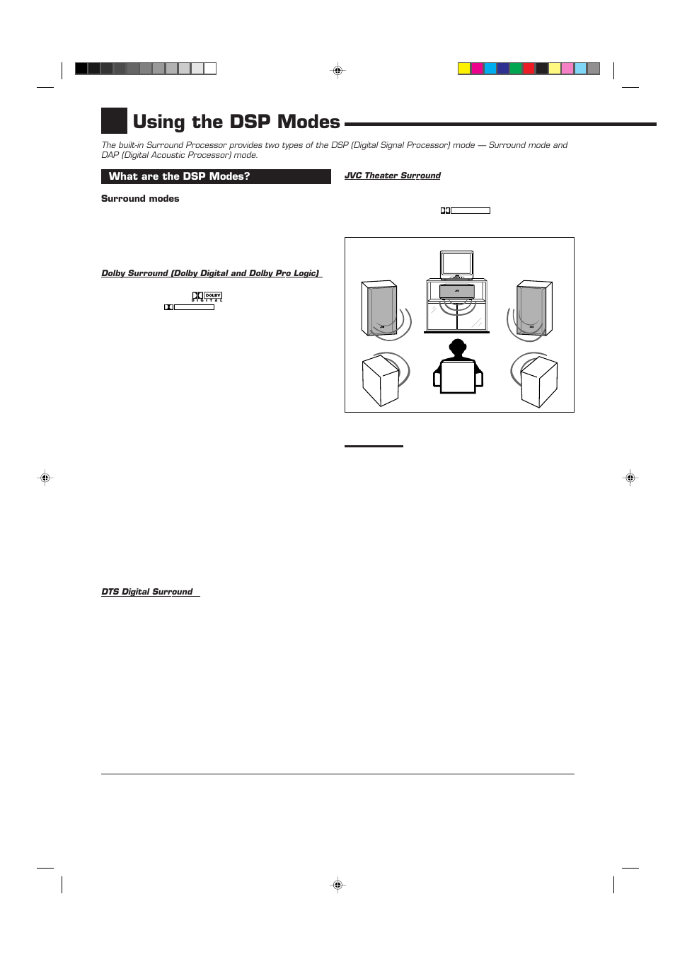 Using the dsp modes | JVC RX-7012RSL User Manual | Page 26 / 44