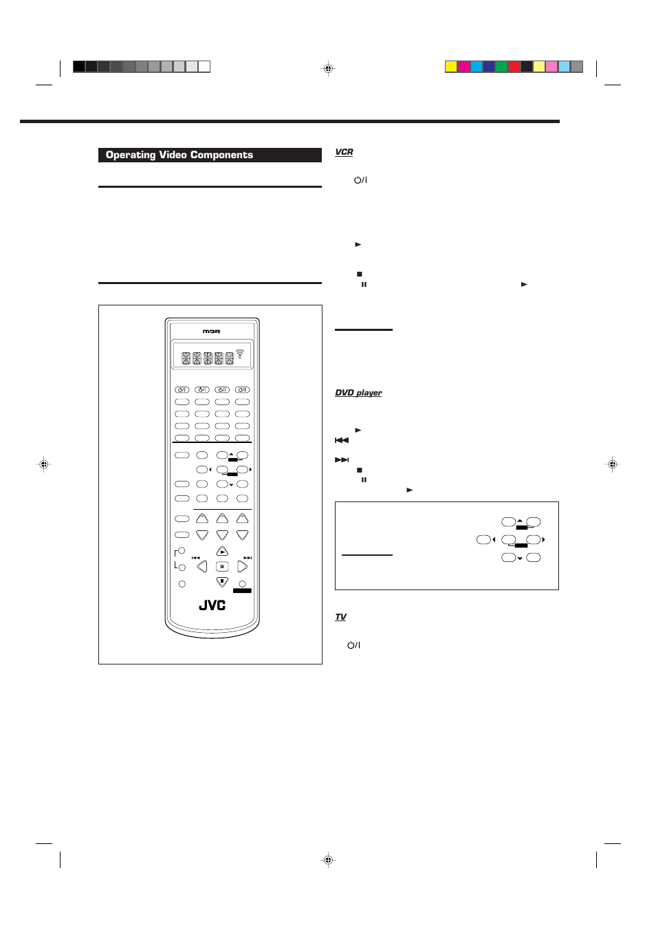 Operating video components | JVC RX-7012RSL User Manual | Page 37 / 44