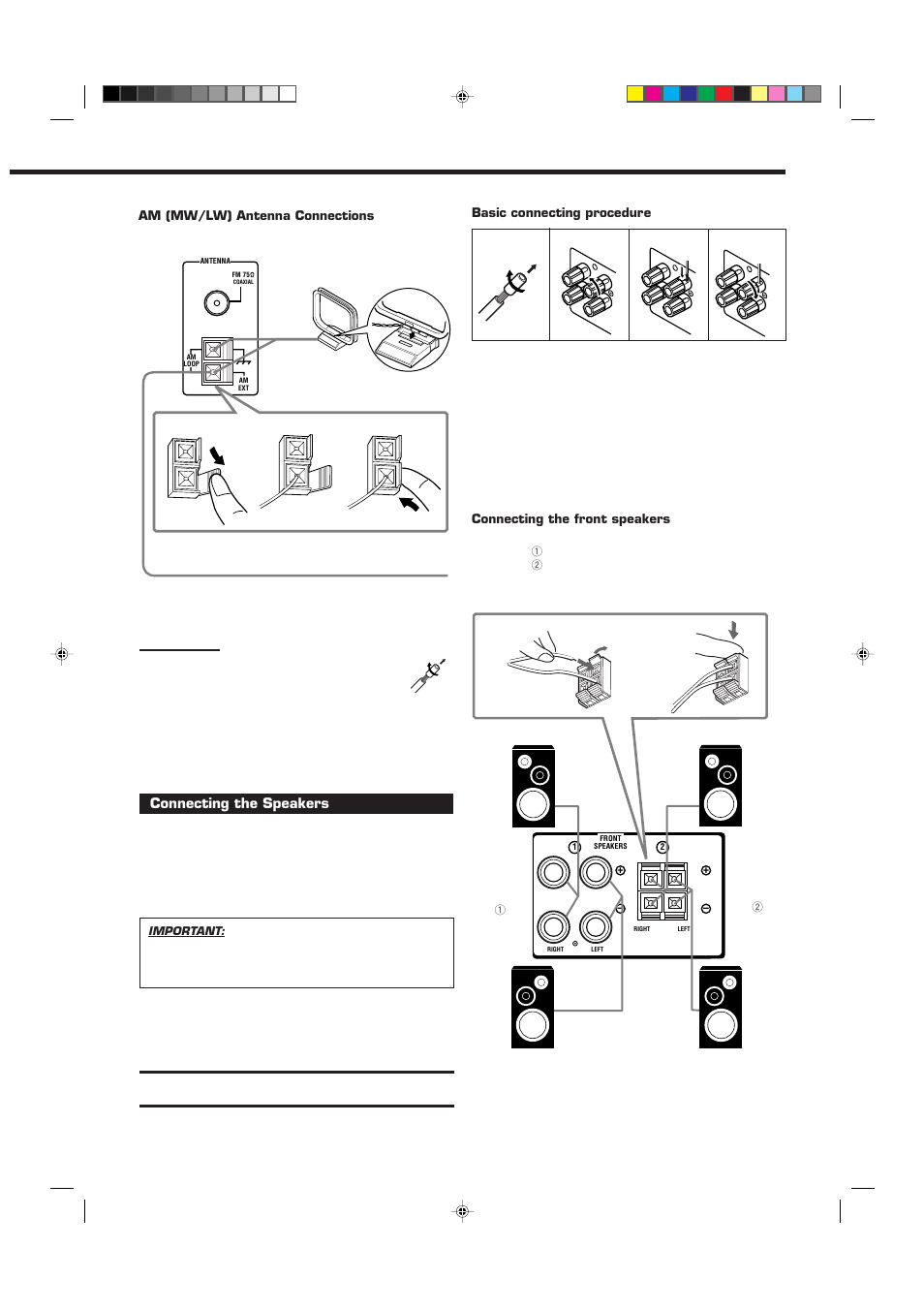 Connecting the speakers | JVC RX-7012RSL User Manual | Page 7 / 44