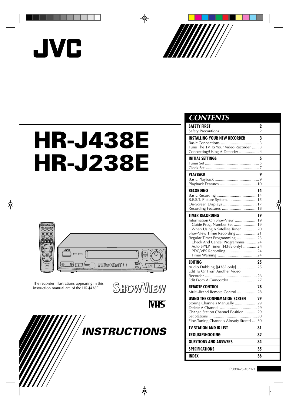 JVC HR-J438E User Manual | 40 pages
