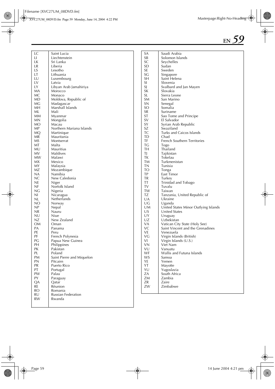 JVC HR-XVC27UM User Manual | Page 59 / 88