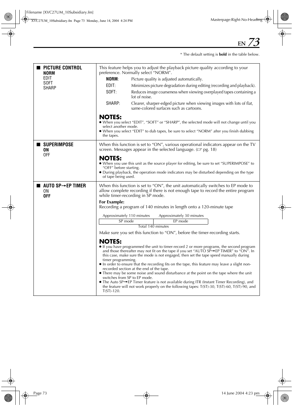 JVC HR-XVC27UM User Manual | Page 73 / 88