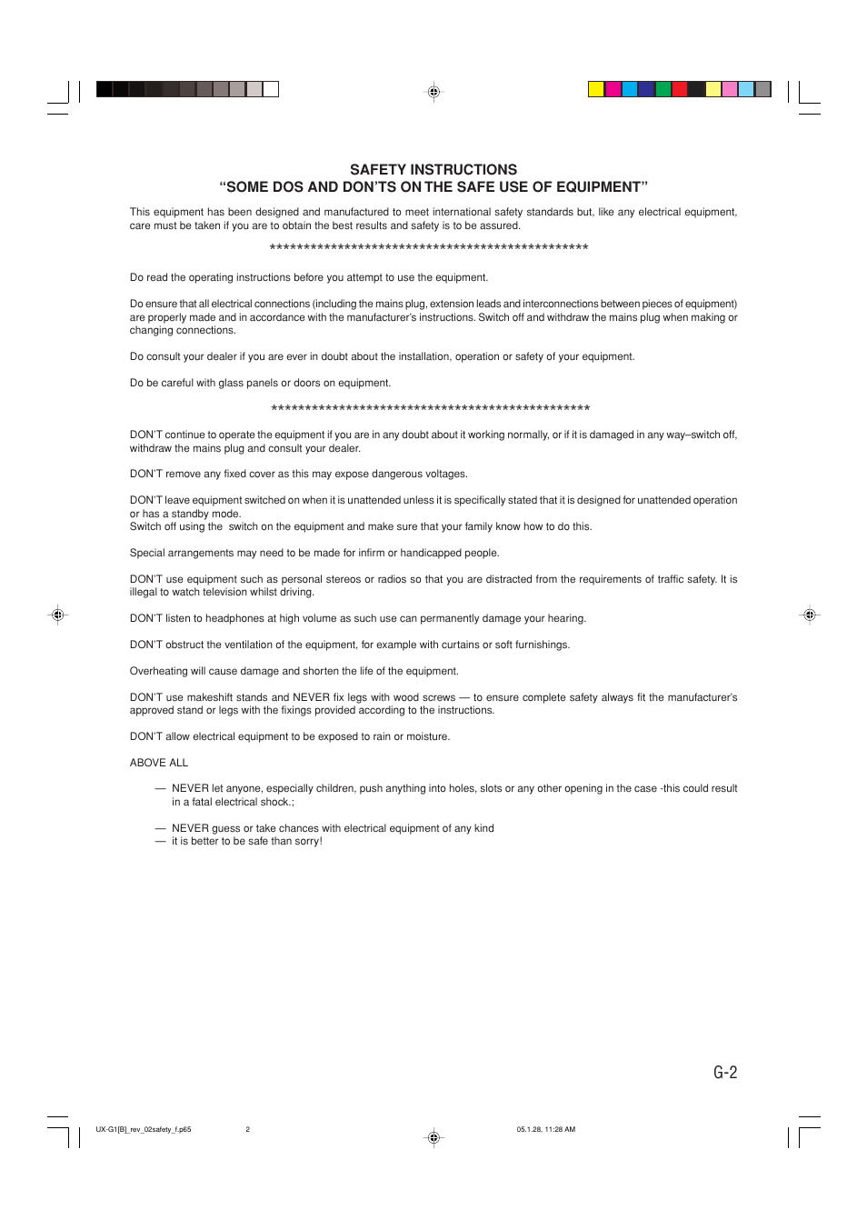 JVC UX-G1 User Manual | Page 3 / 28