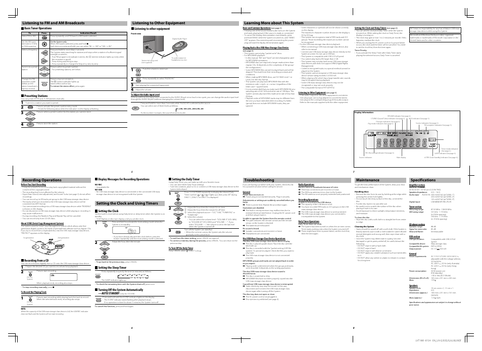 Cd usb rec | JVC CA-UXG355 User Manual | Page 2 / 2