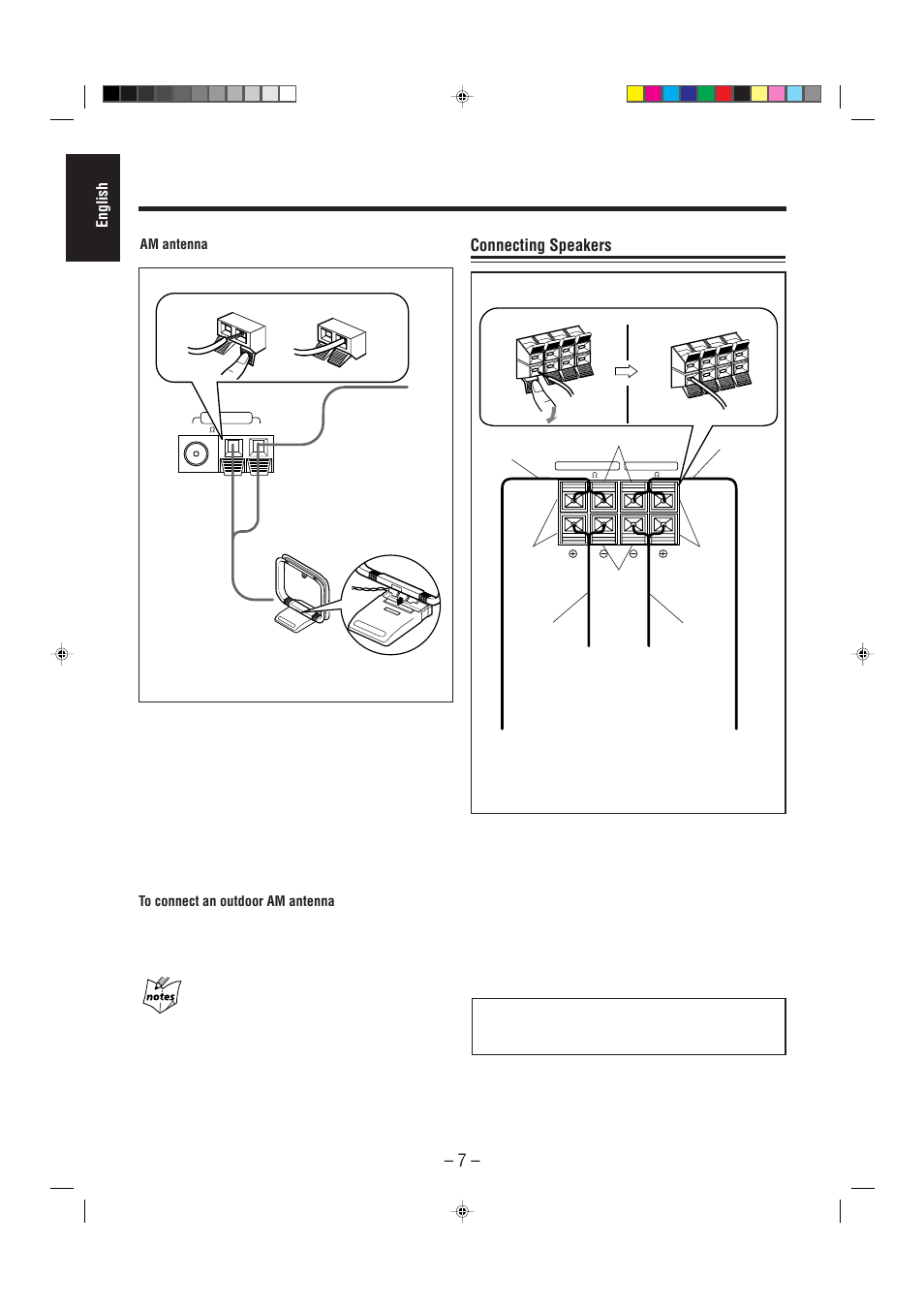 Connecting speakers | JVC CA-MXG50 User Manual | Page 12 / 34