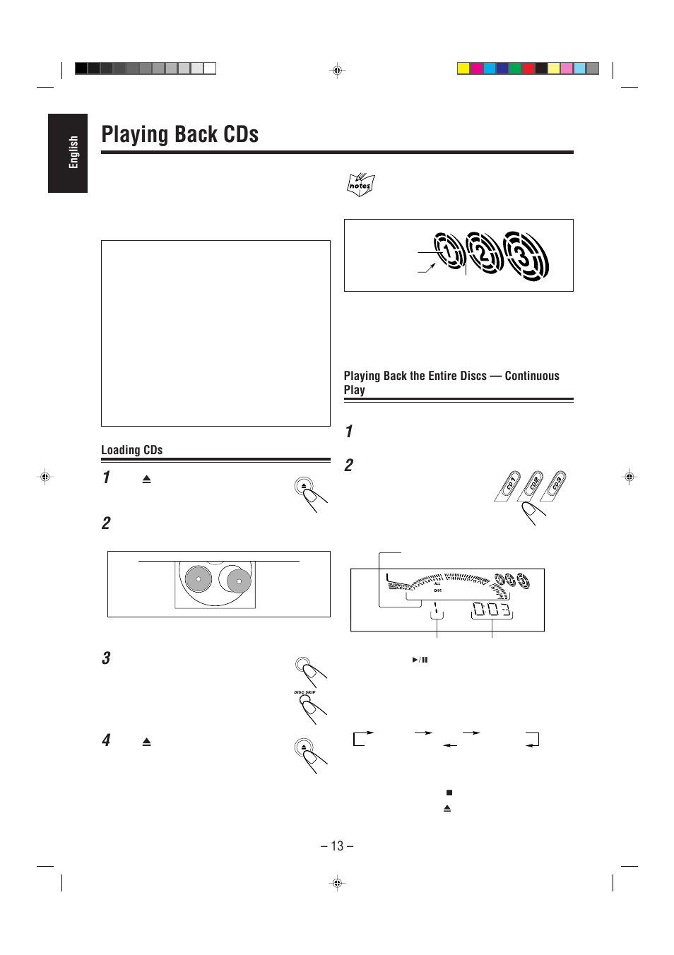 Playing back cds | JVC CA-MXG50 User Manual | Page 18 / 34