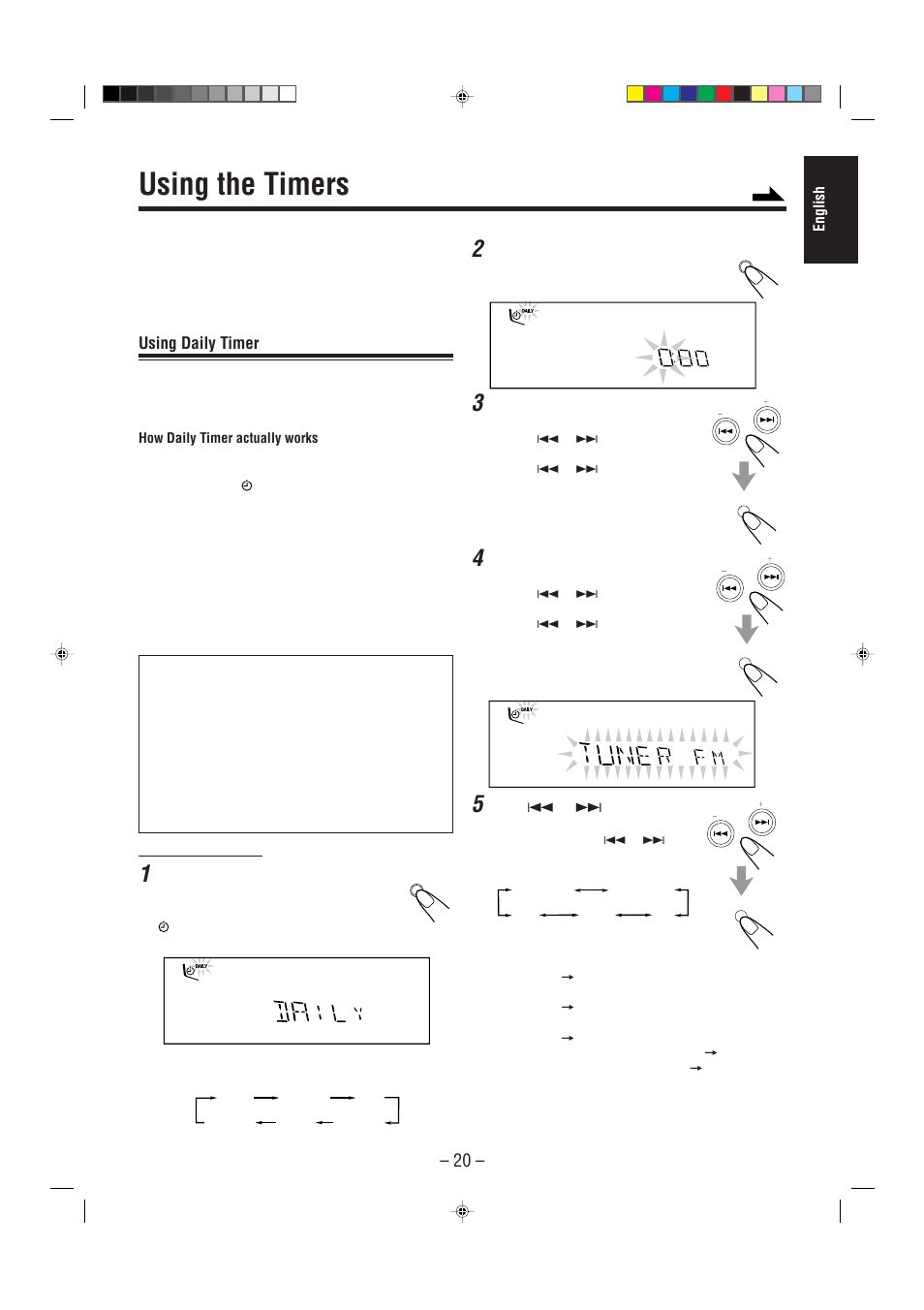 Using the timers, Using daily timer | JVC CA-MXG50 User Manual | Page 25 / 34