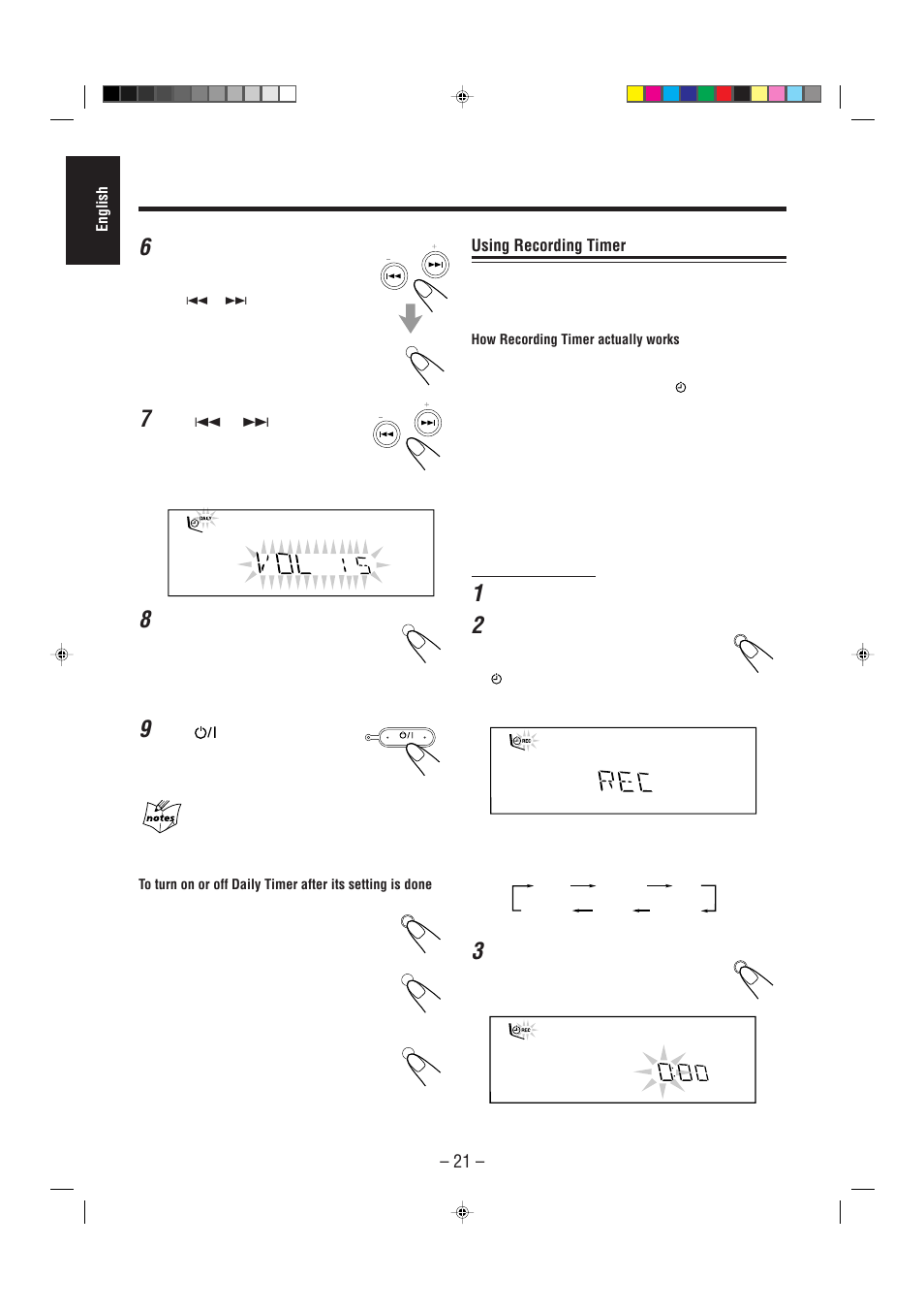 Using recording timer | JVC CA-MXG50 User Manual | Page 26 / 34