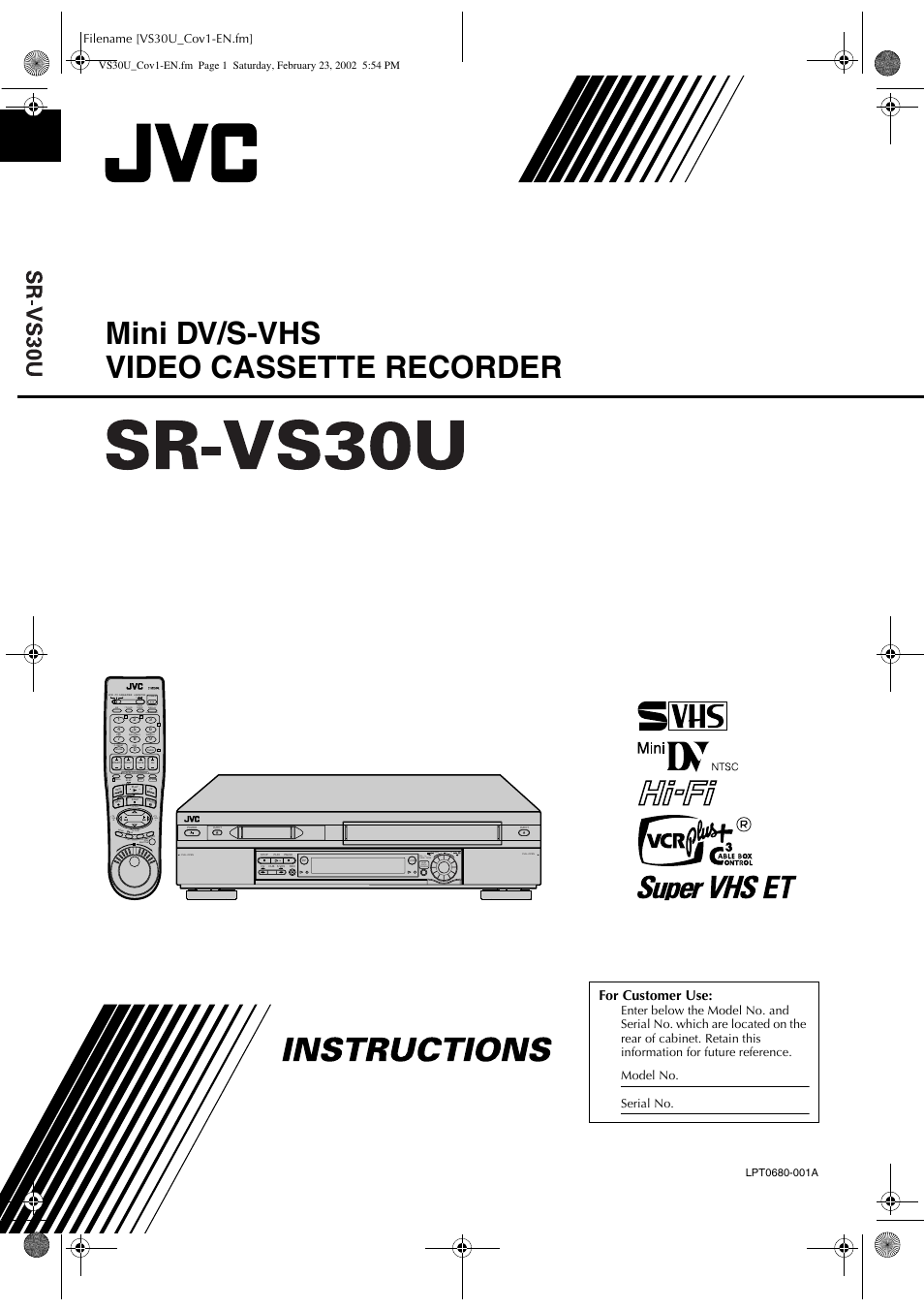 JVC SR-VS30U User Manual | 84 pages