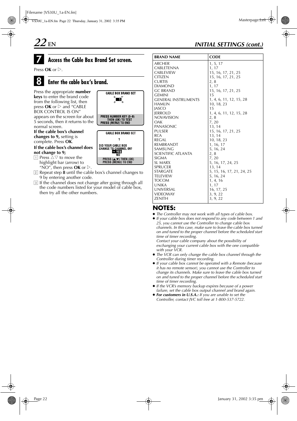 JVC SR-VS30U User Manual | Page 22 / 84