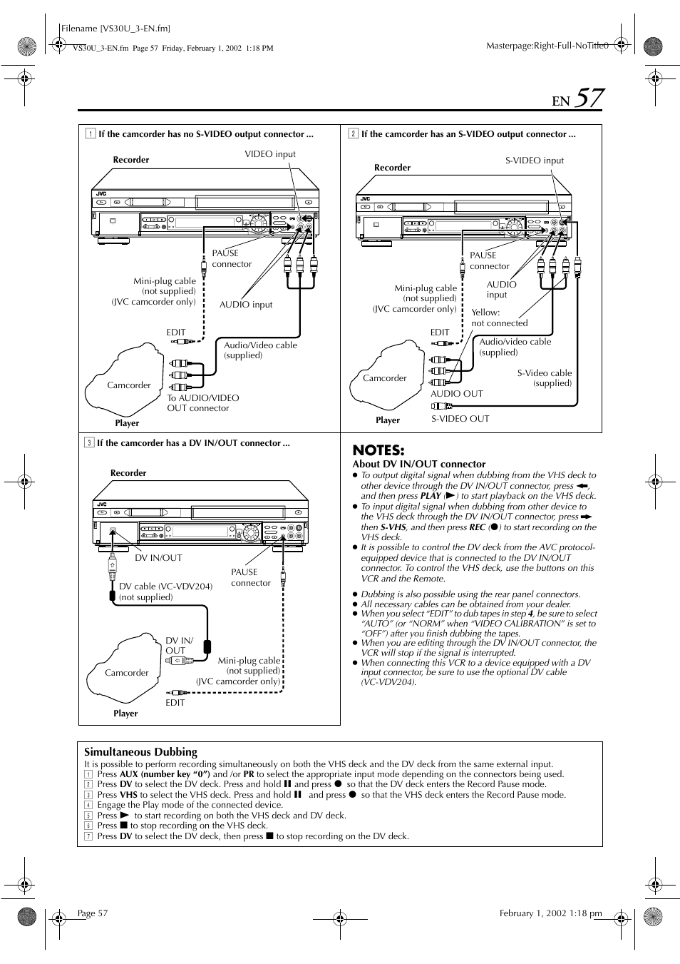 JVC SR-VS30U User Manual | Page 57 / 84