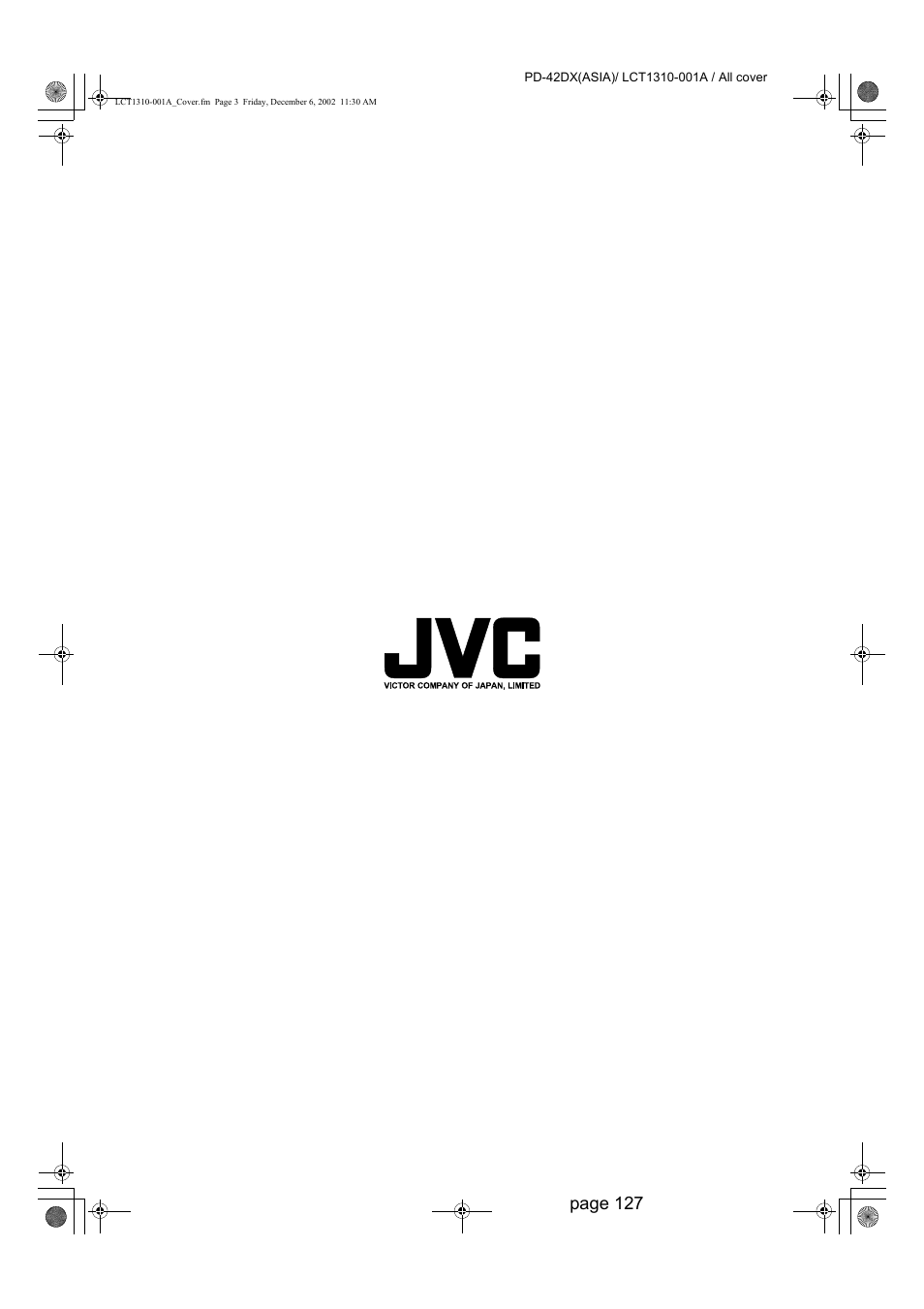 Page 127 | JVC PD-42DX  RU User Manual | Page 129 / 217