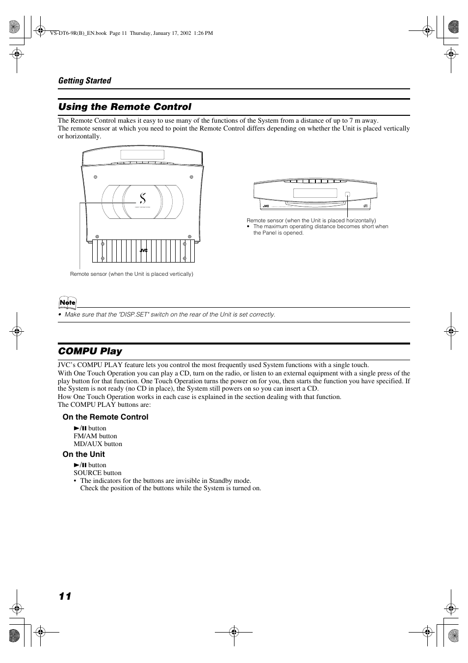 Using the remote control, Compu play | JVC VS-DT6R EN User Manual | Page 14 / 32