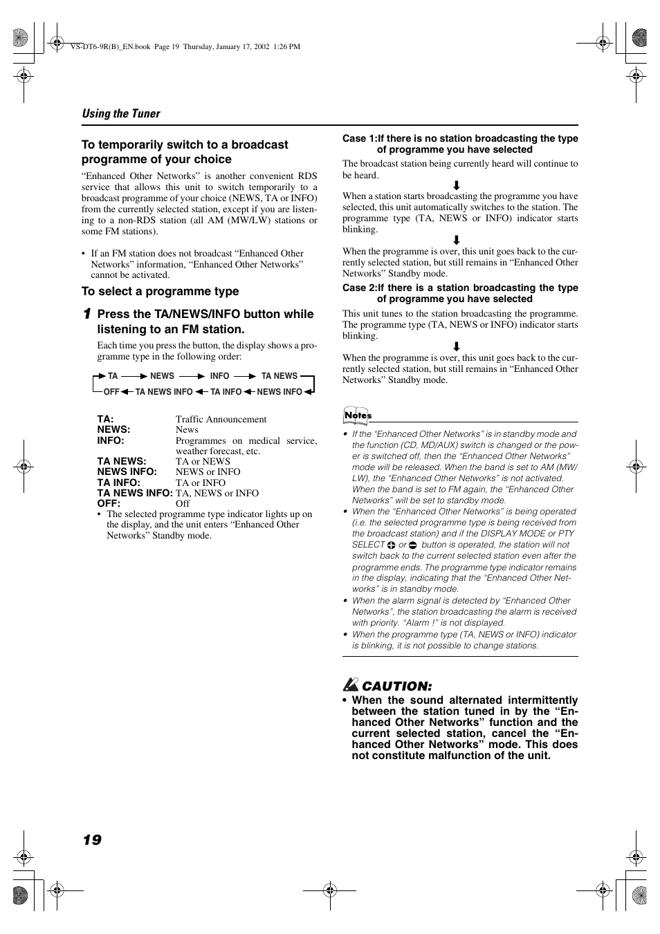 Caution | JVC VS-DT6R EN User Manual | Page 22 / 32