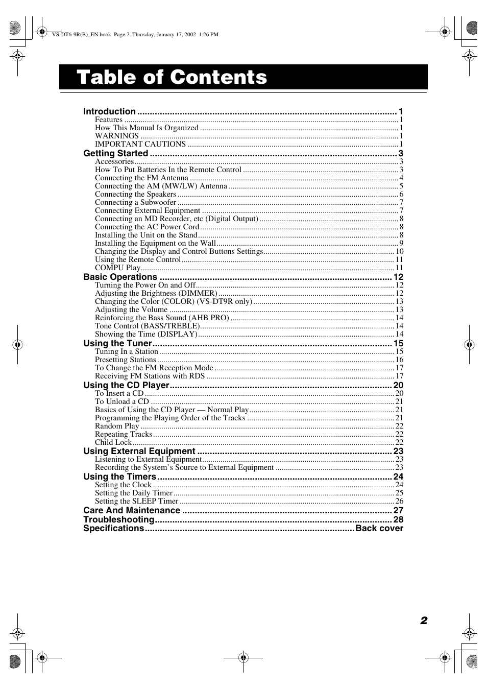 JVC VS-DT6R EN User Manual | Page 5 / 32