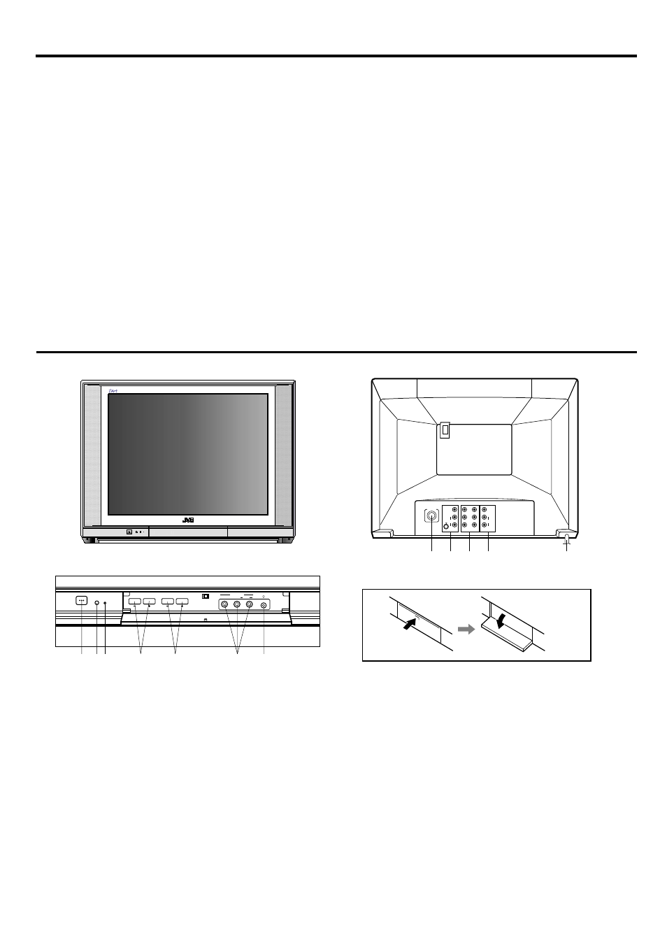 Features, Features location of controls, Back front | How to open the front door | JVC AV 24F702 User Manual | Page 4 / 24