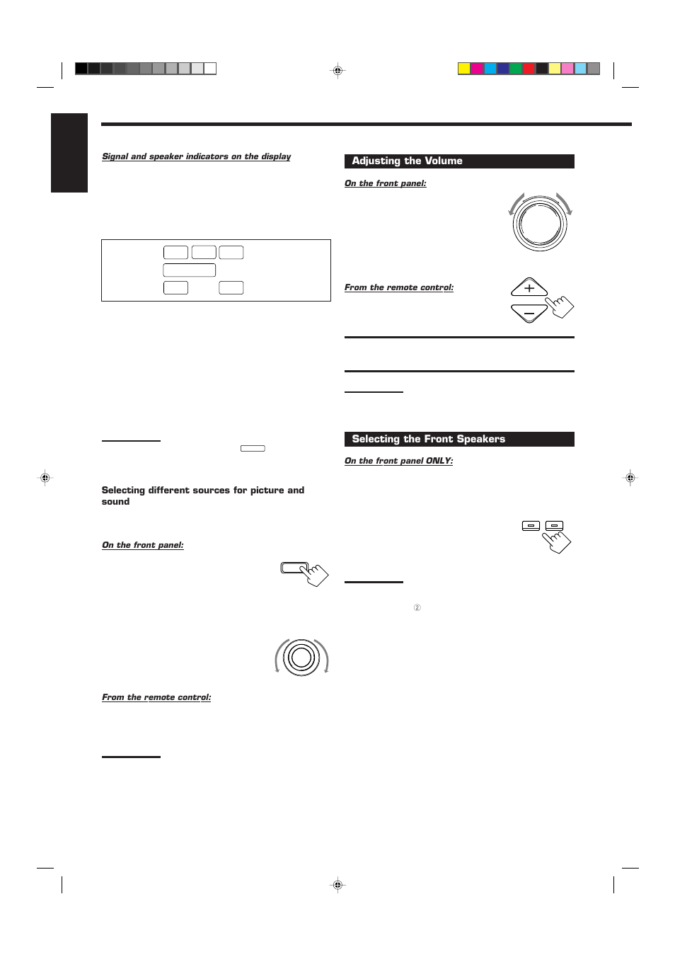 English, Sc ls l lfe subwfr rs r | JVC RX-7001PGD User Manual | Page 14 / 58