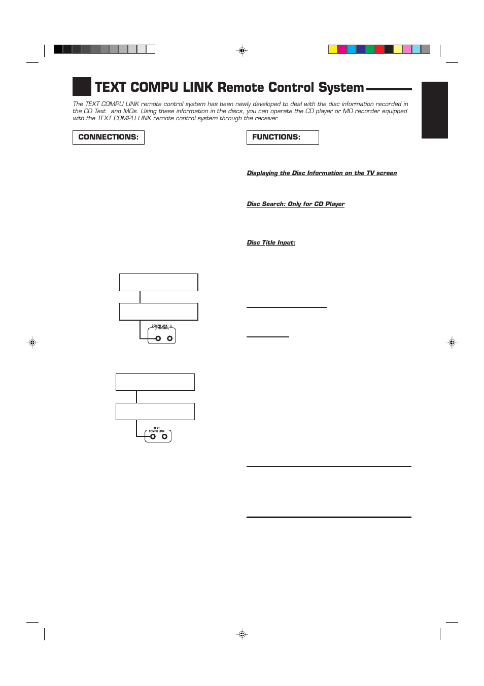 Text compu link remote control system, English | JVC RX-7001PGD User Manual | Page 39 / 58