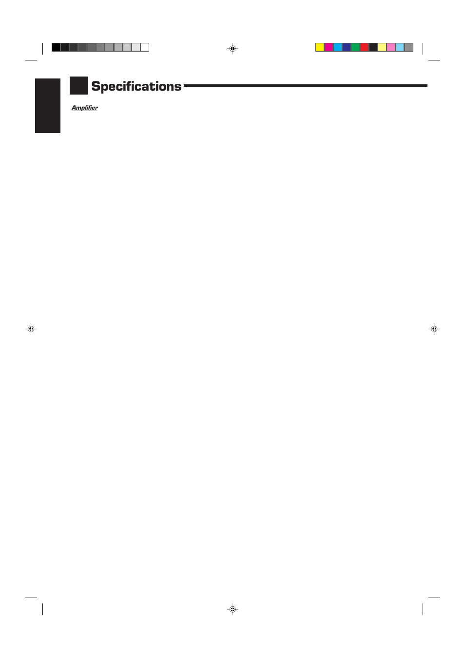 Specifications, English | JVC RX-7001PGD User Manual | Page 56 / 58