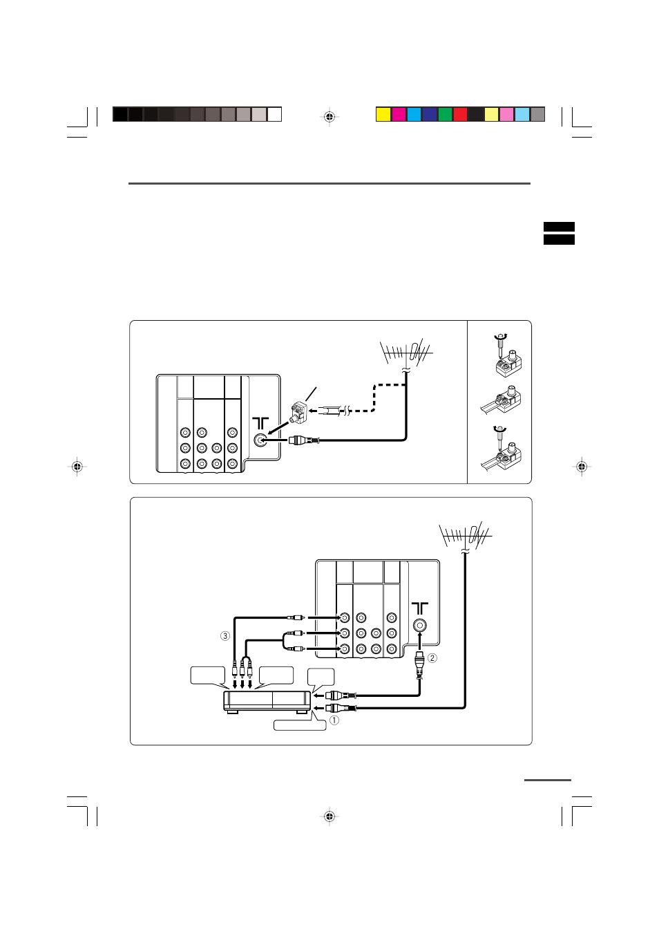 2 connecting the aerial and vcr, Preparation | JVC LCT1064-001A-H User Manual | Page 3 / 20