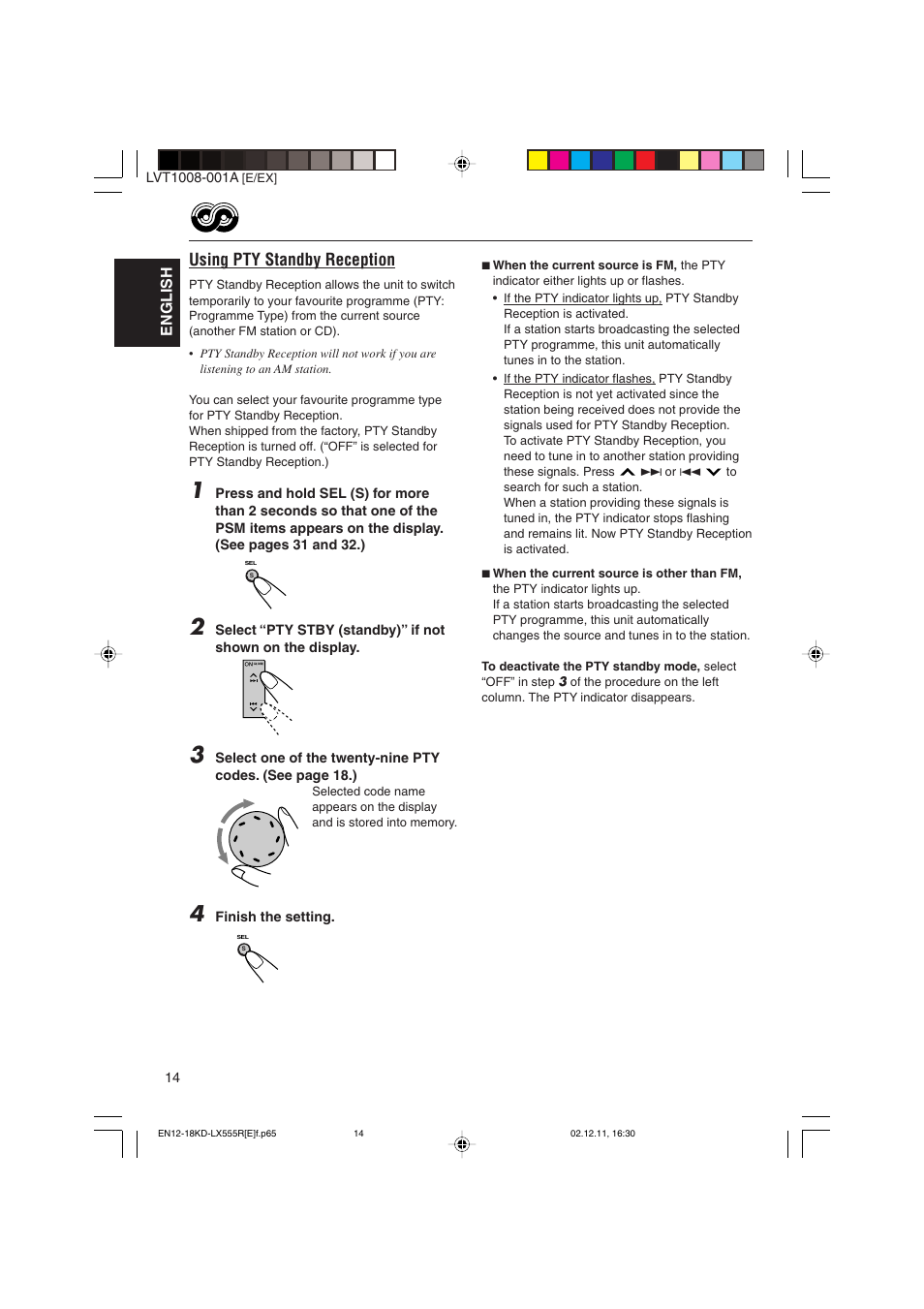 Using pty standby reception | JVC KD-LX555R User Manual | Page 14 / 58