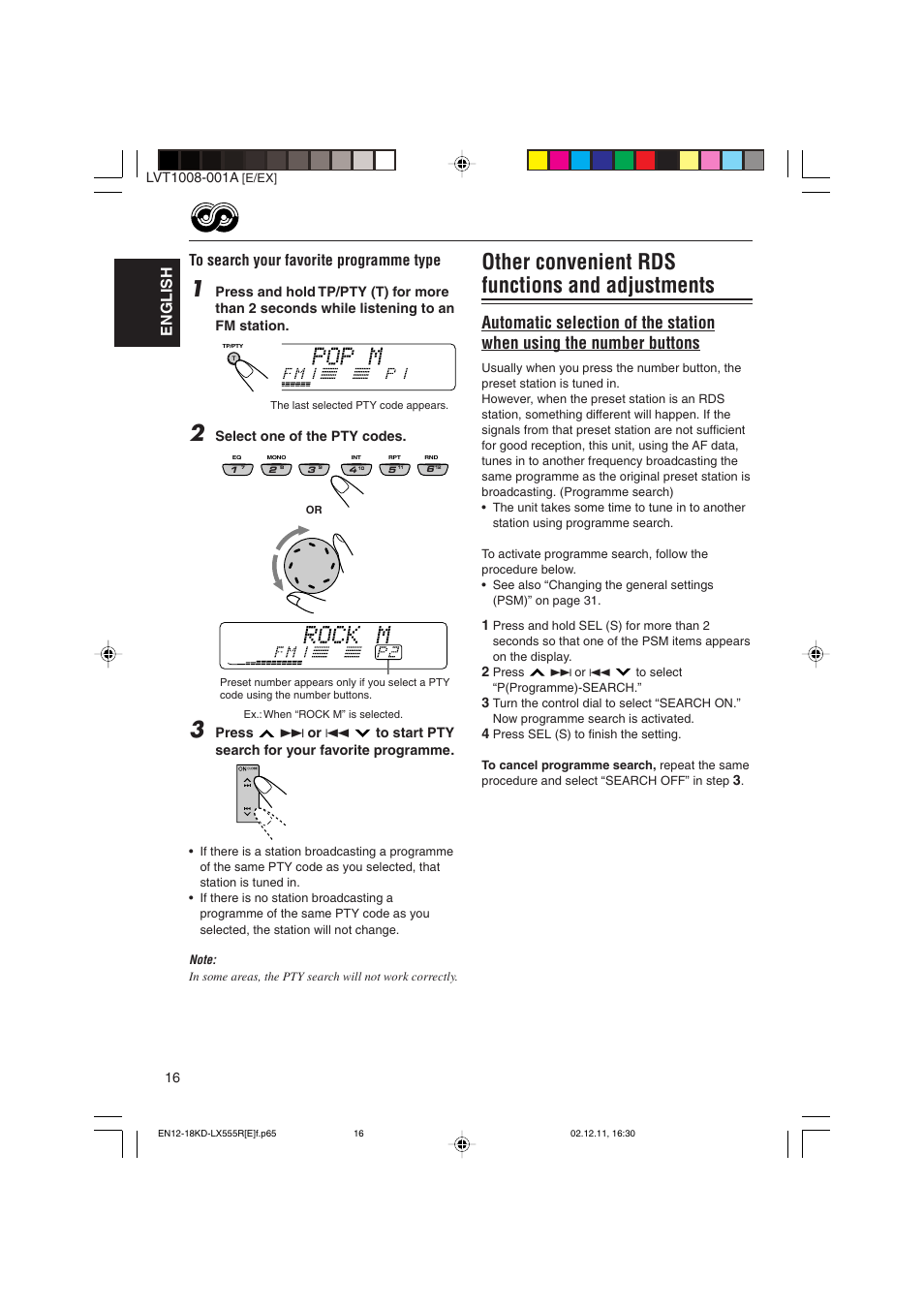 Other convenient rds functions and adjustments, English | JVC KD-LX555R User Manual | Page 16 / 58