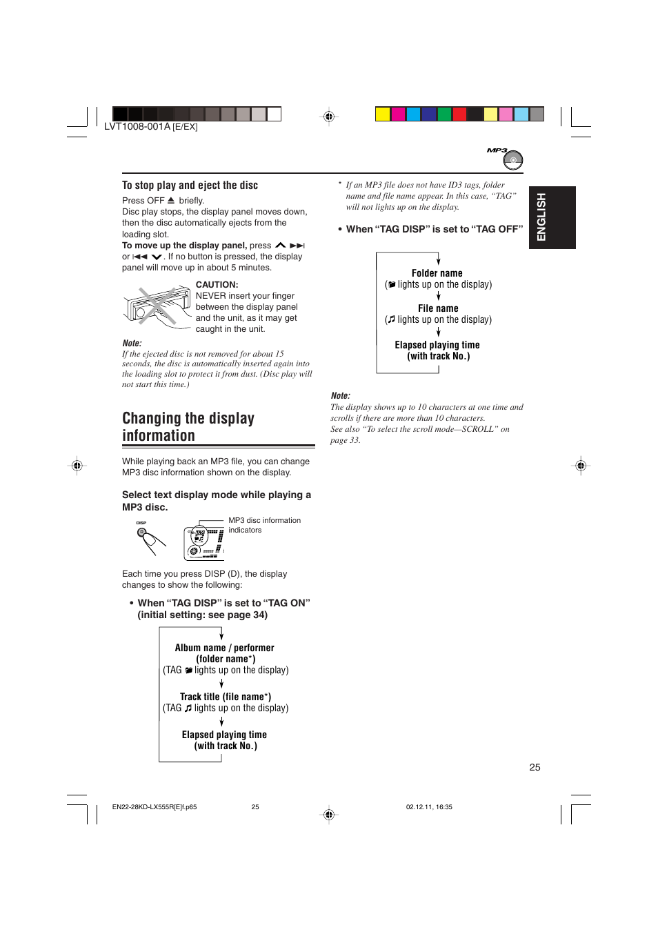 Changing the display information | JVC KD-LX555R User Manual | Page 25 / 58