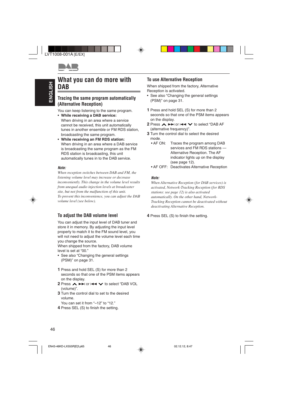 What you can do more with dab | JVC KD-LX555R User Manual | Page 46 / 58