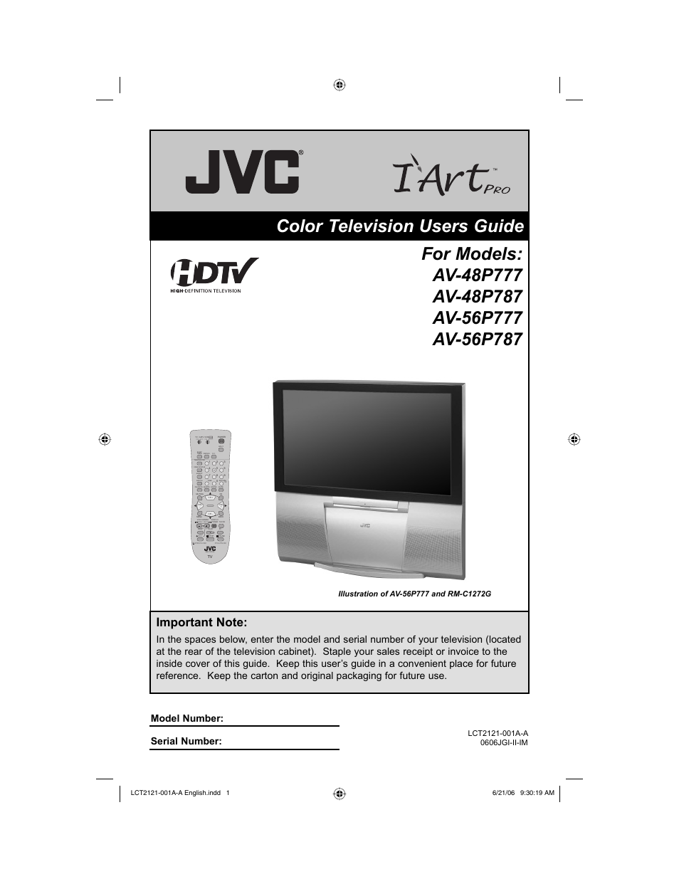 JVC AV 56P777 User Manual | 72 pages