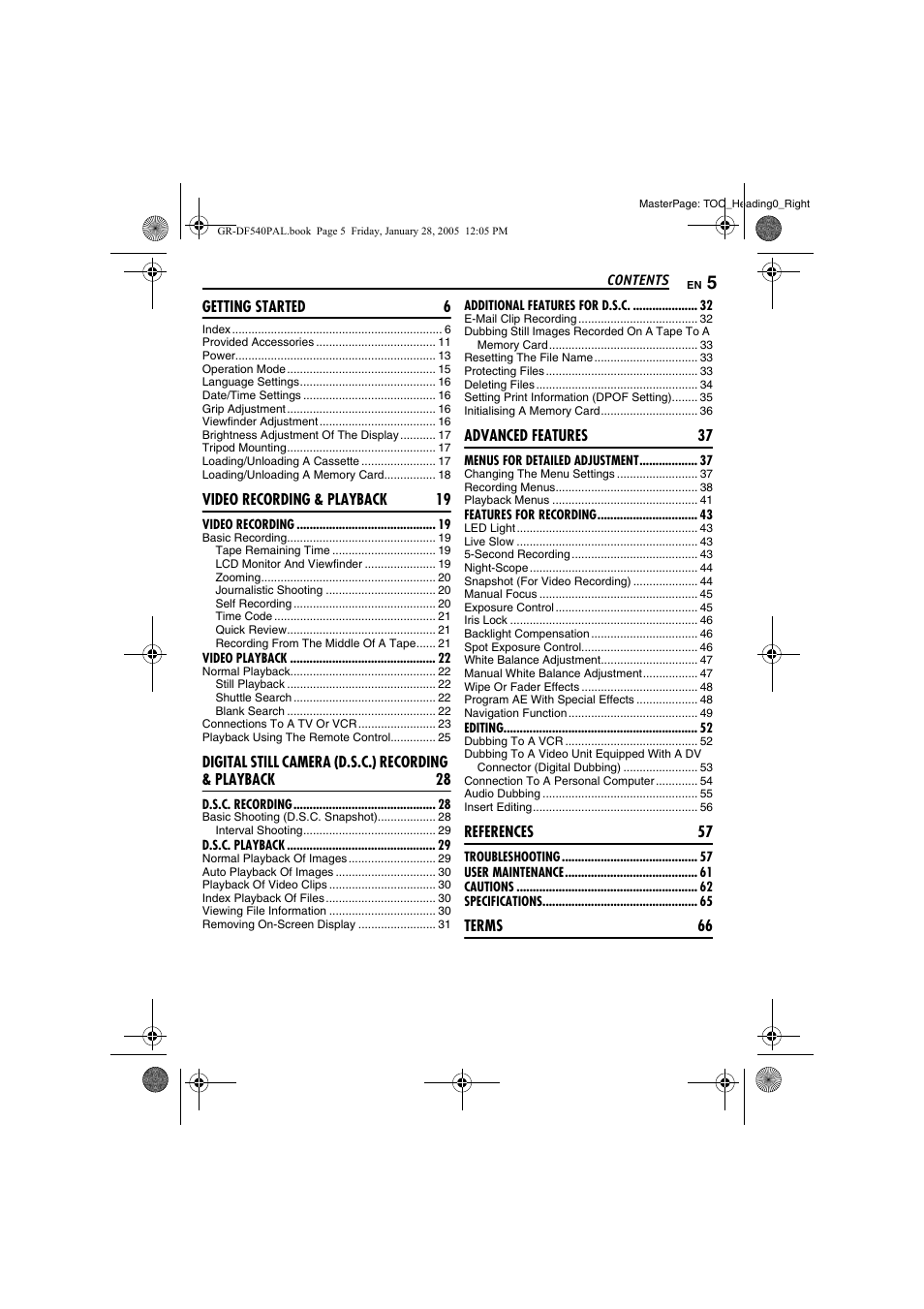 JVC GR-DF540 User Manual | Page 5 / 68