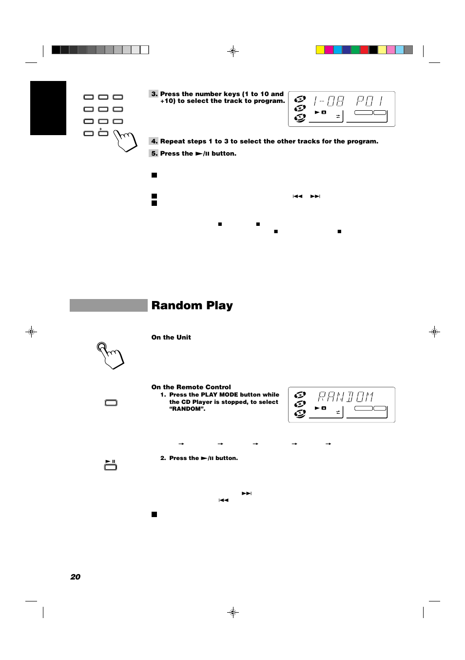 Random play, 20 english | JVC CA-D551TR User Manual | Page 24 / 37