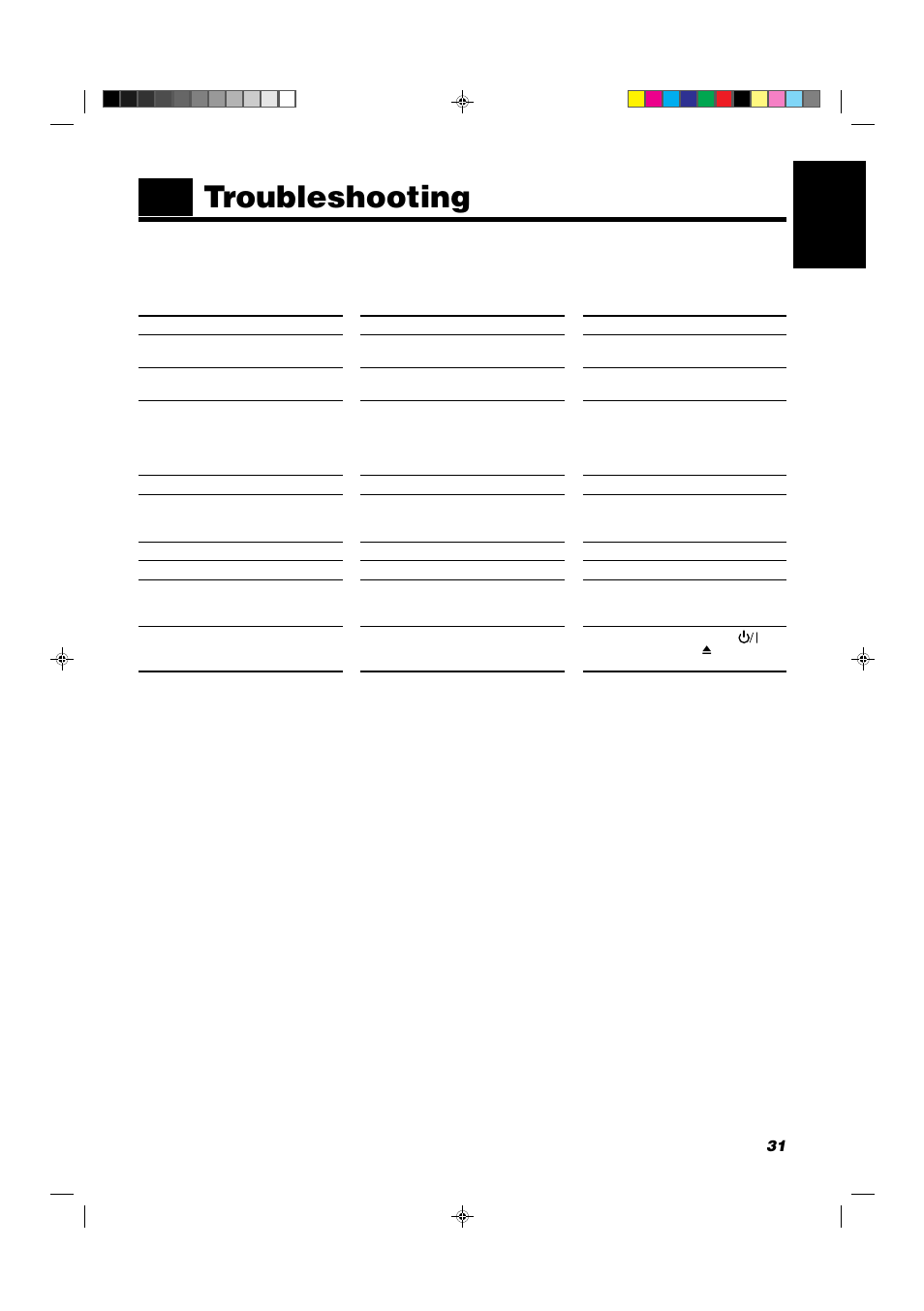 Troubleshooting, 31 english | JVC CA-D551TR User Manual | Page 35 / 37