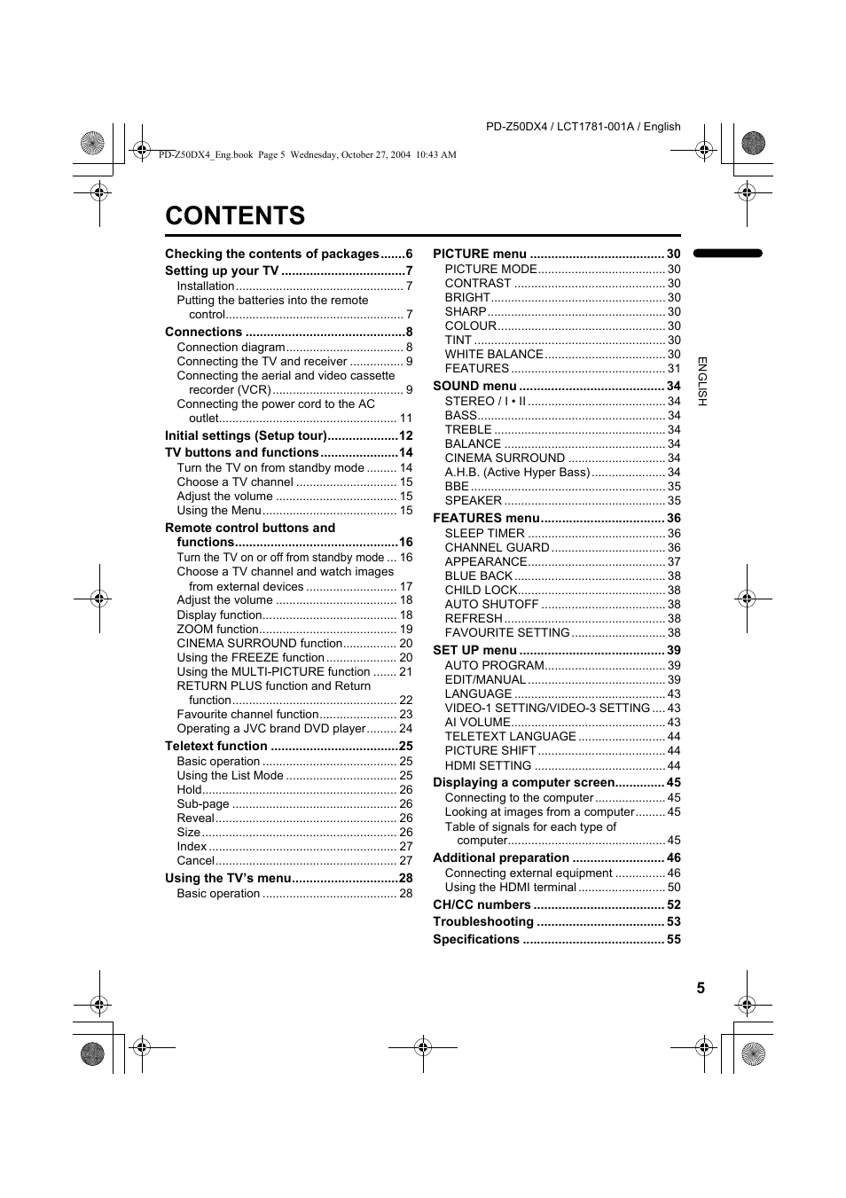 JVC 1104MKH-CR-VP User Manual | Page 7 / 60