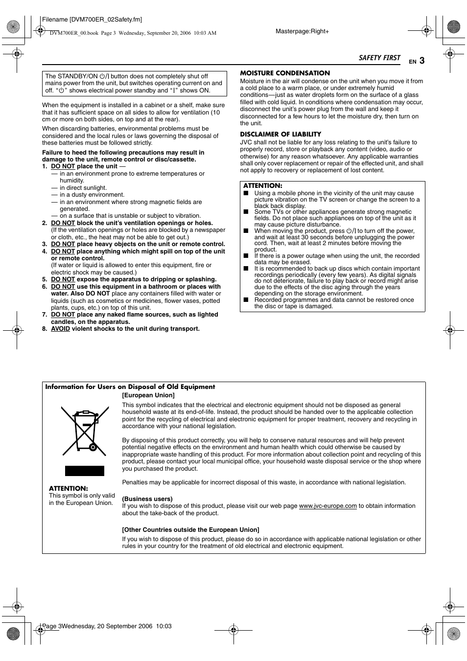 JVC SR-DVM700ER User Manual | Page 3 / 84