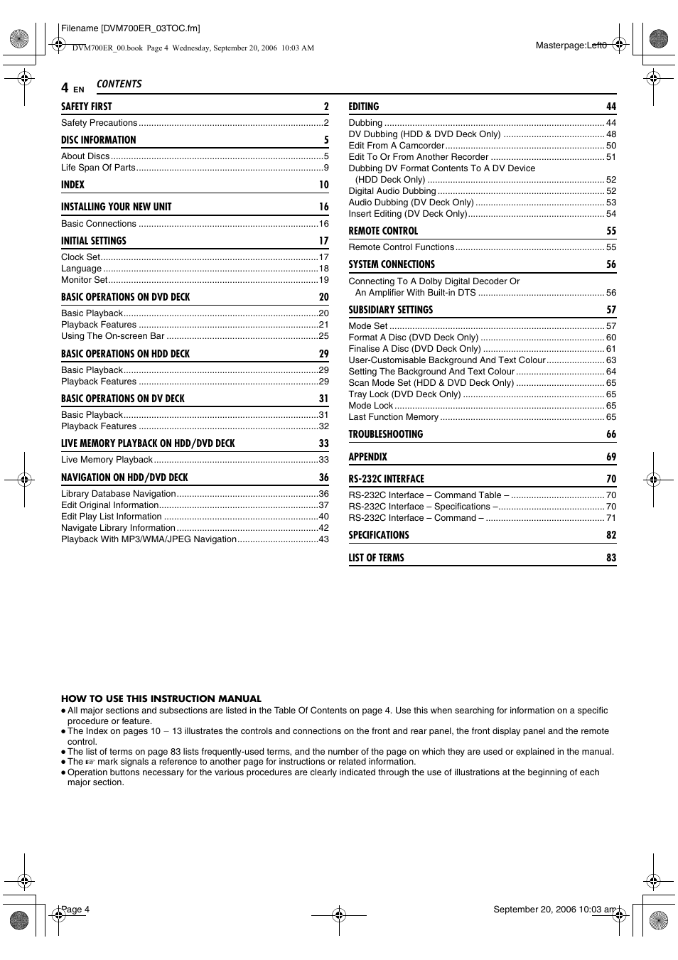JVC SR-DVM700ER User Manual | Page 4 / 84