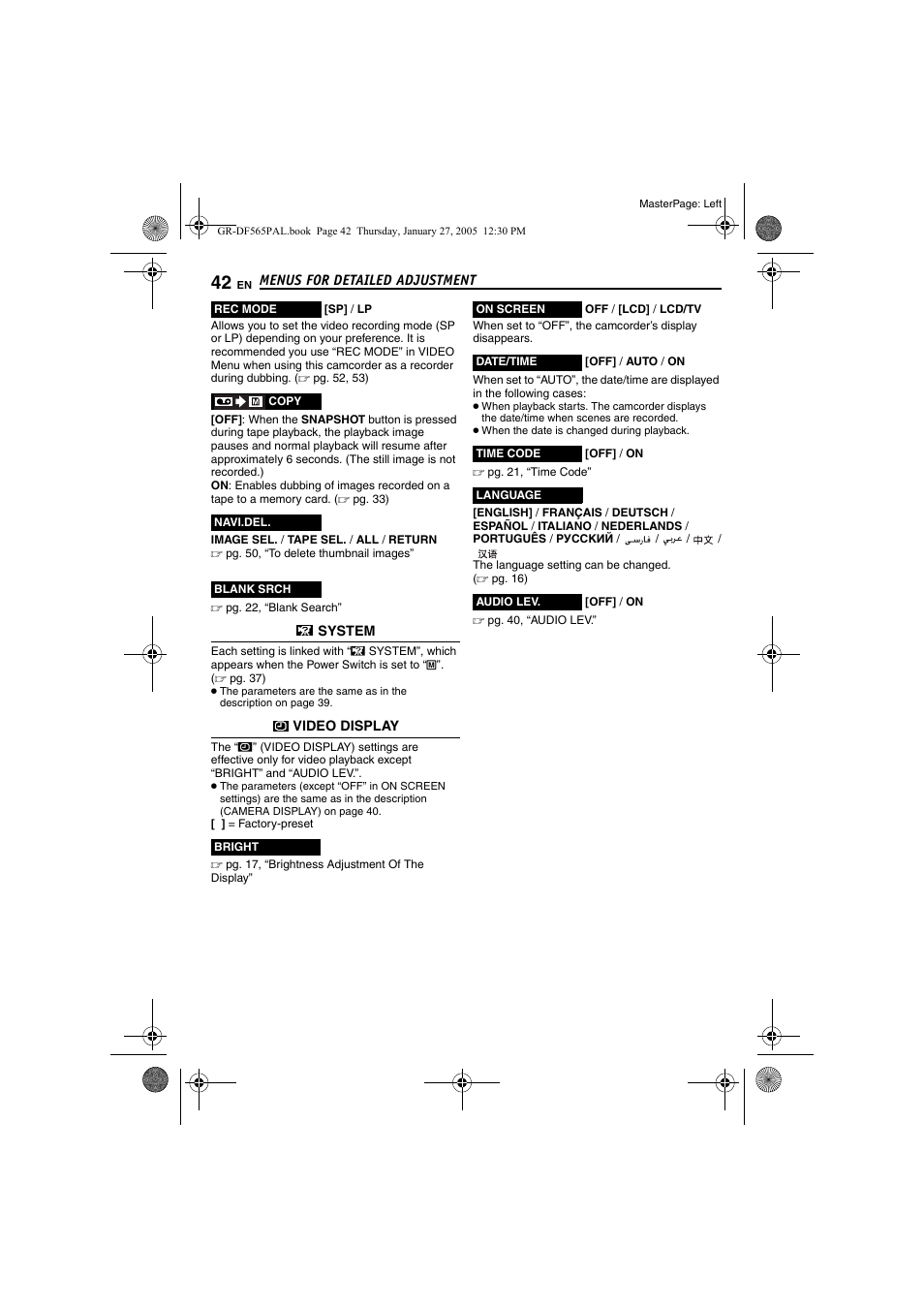 JVC GR-DF565 User Manual | Page 42 / 68