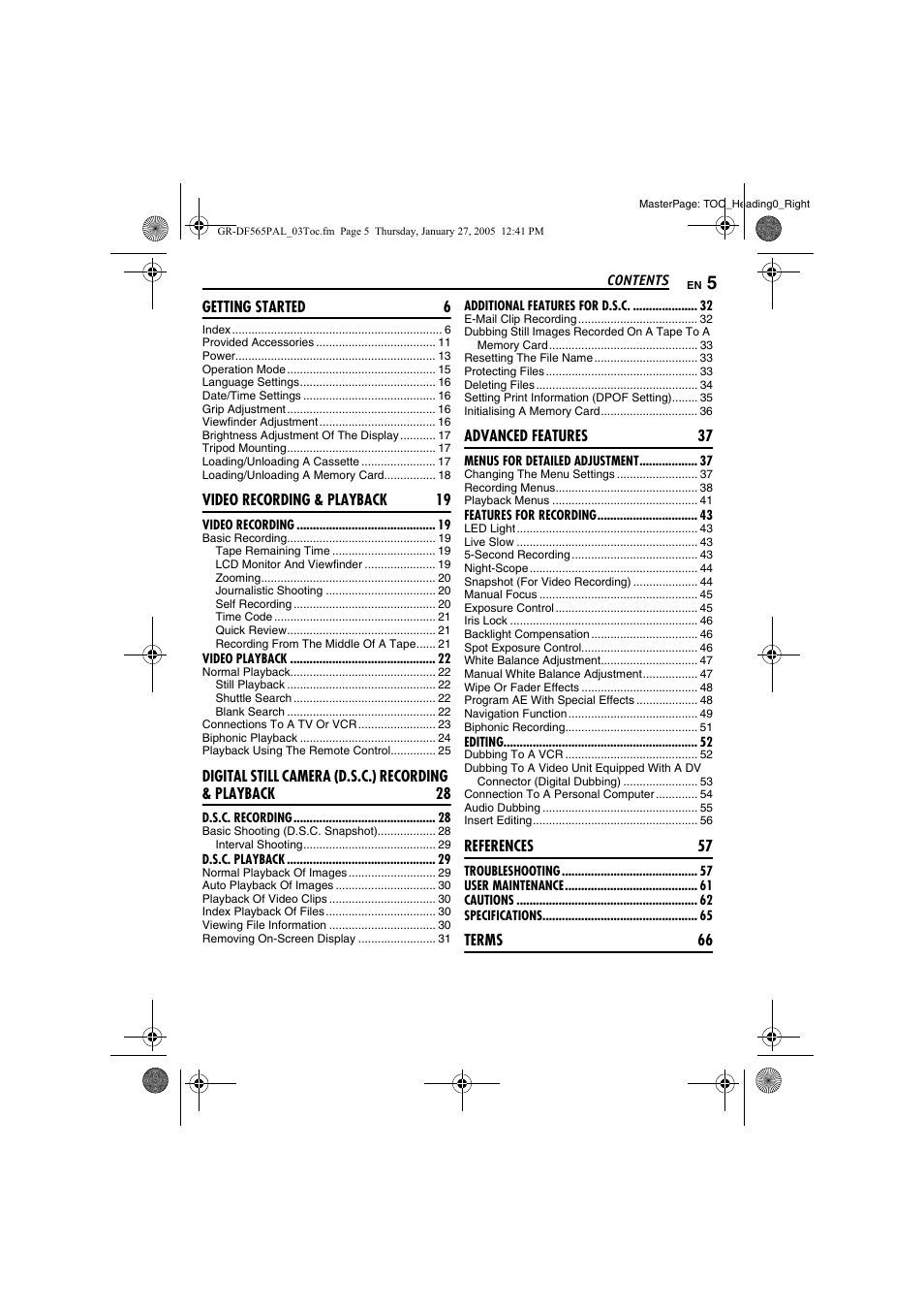 JVC GR-DF565 User Manual | Page 5 / 68