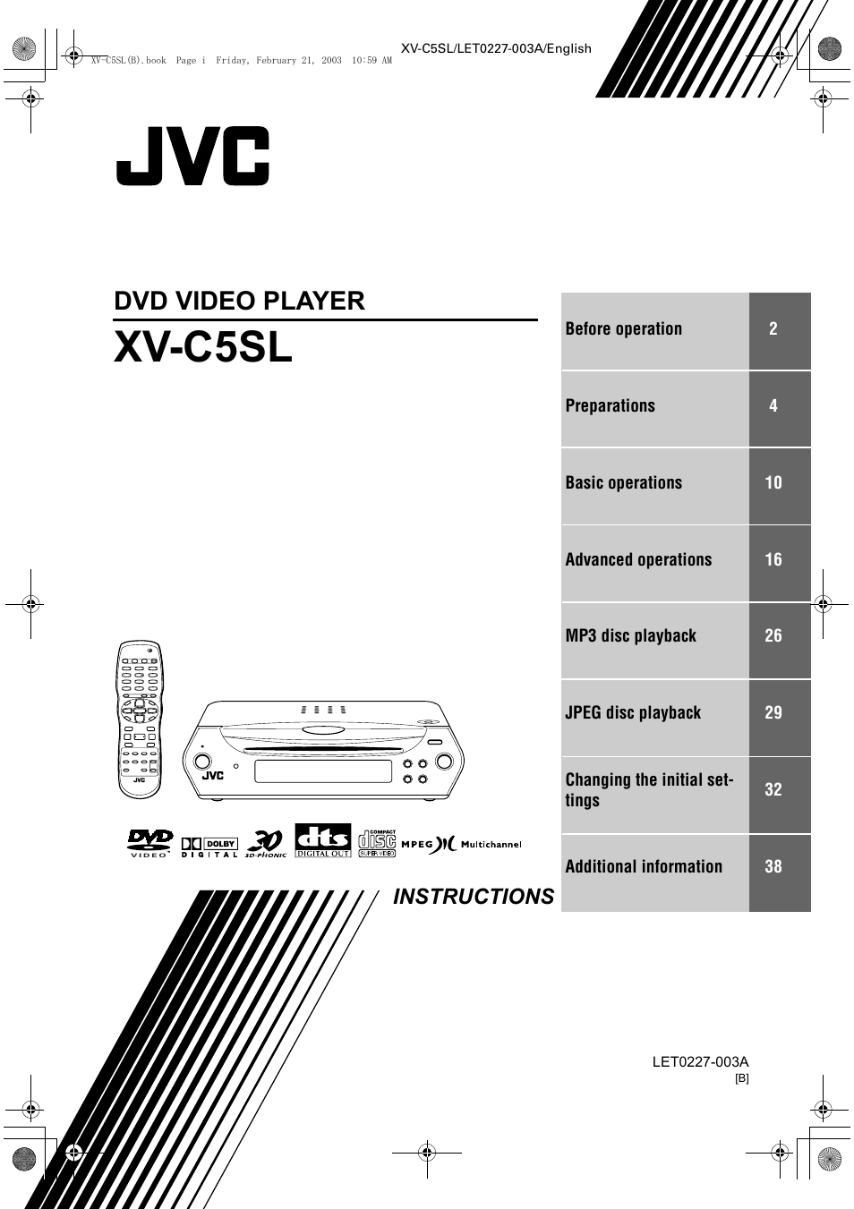 JVC LET0227-003A User Manual | 47 pages