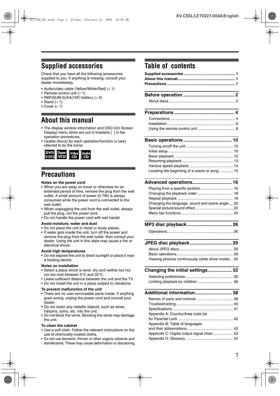 JVC LET0227-003A User Manual | Page 3 / 47