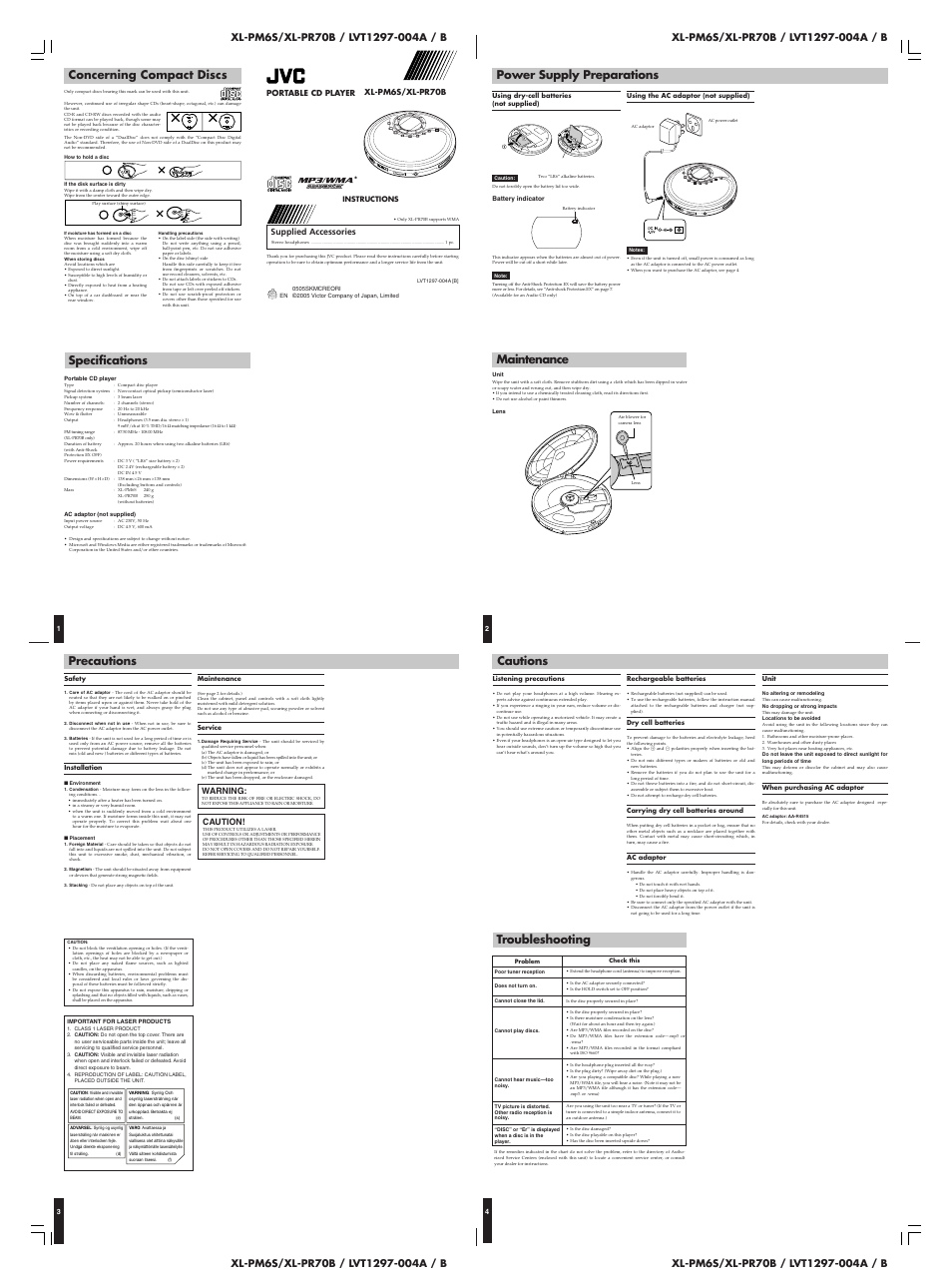 JVC XL-PM6S User Manual | 2 pages