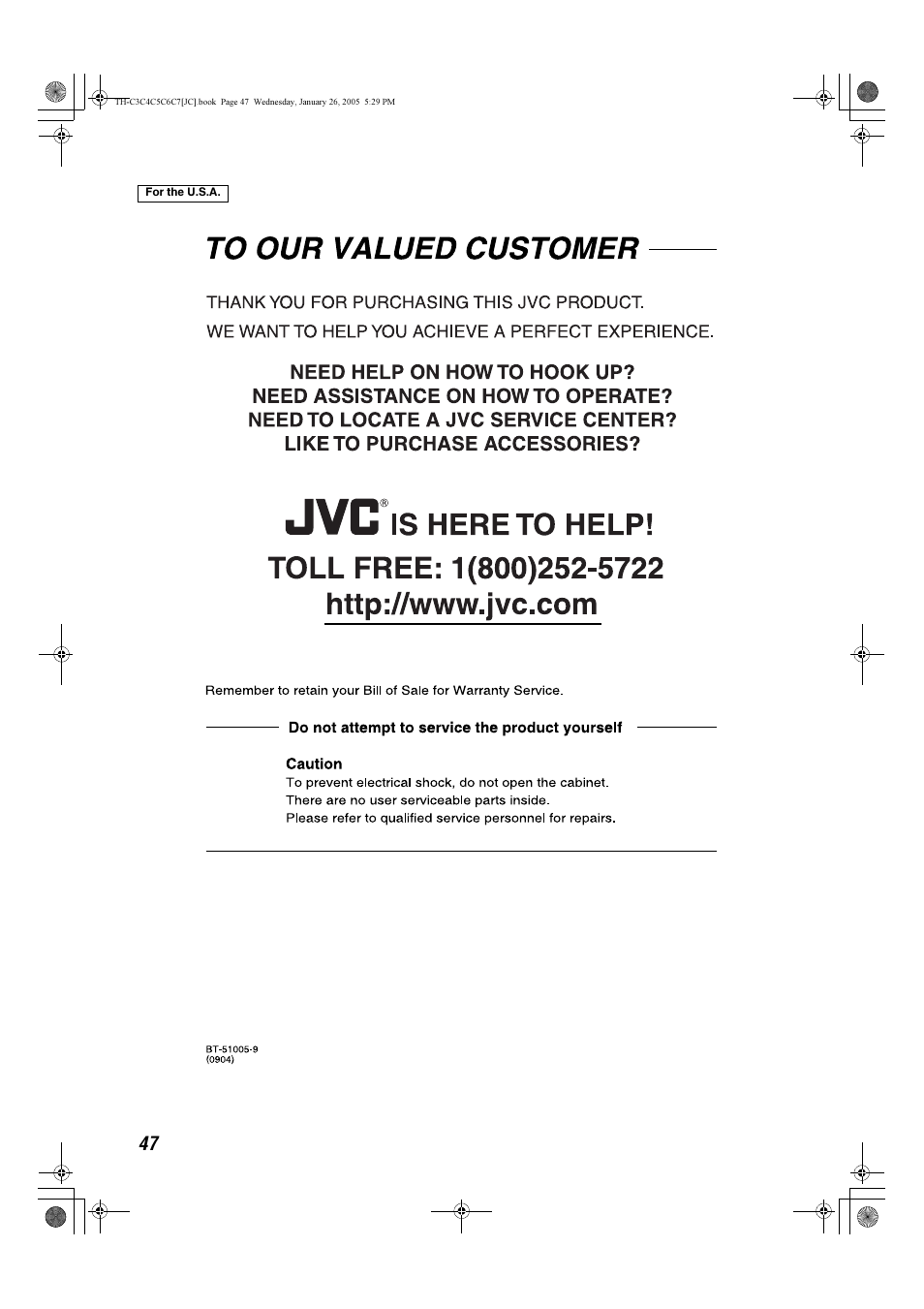 JVC TH-C7 User Manual | Page 50 / 51