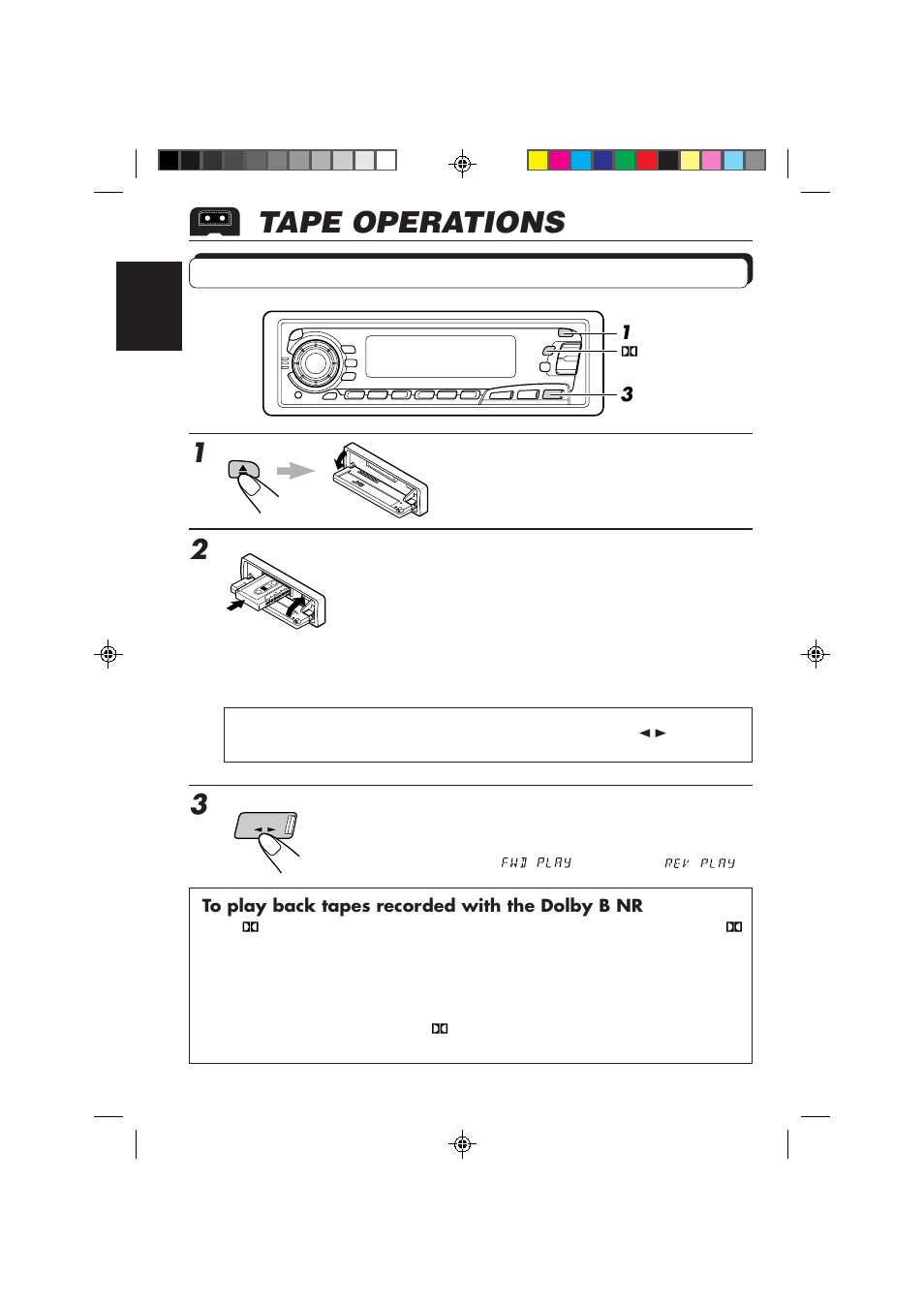 Tape operations, Listening to a tape | JVC Instructions User Manual | Page 10 / 32