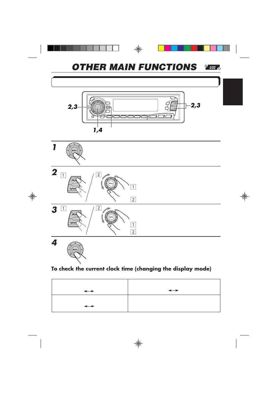 Other main functions, Setting the clock | JVC Instructions User Manual | Page 19 / 32