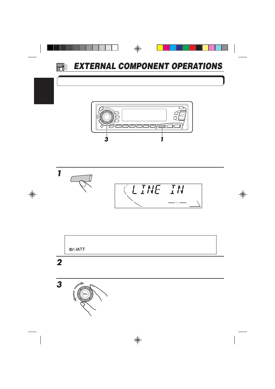 External component operations, Playing an external component | JVC Instructions User Manual | Page 28 / 32
