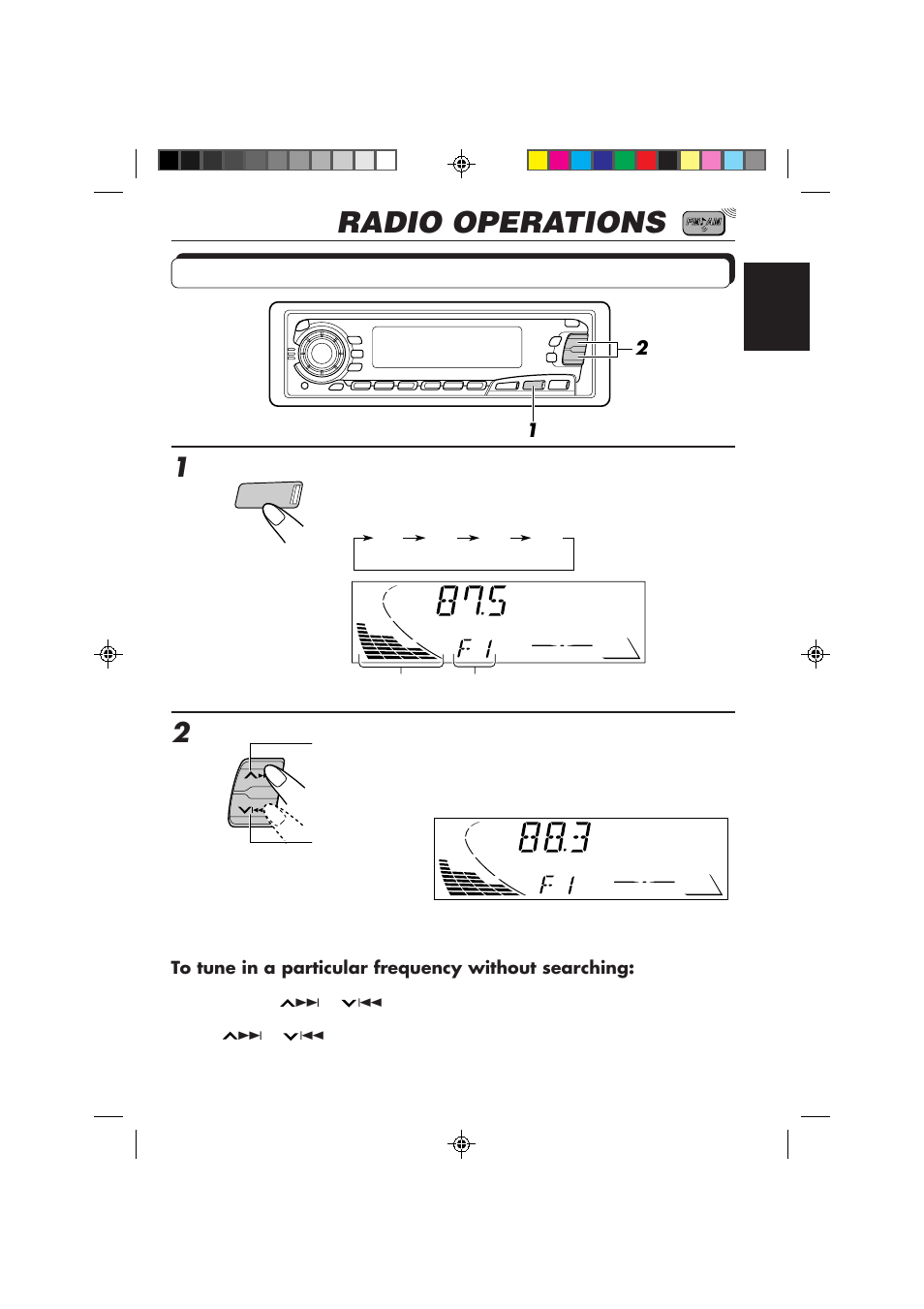 Radio operations, Listening to the radio | JVC Instructions User Manual | Page 5 / 32