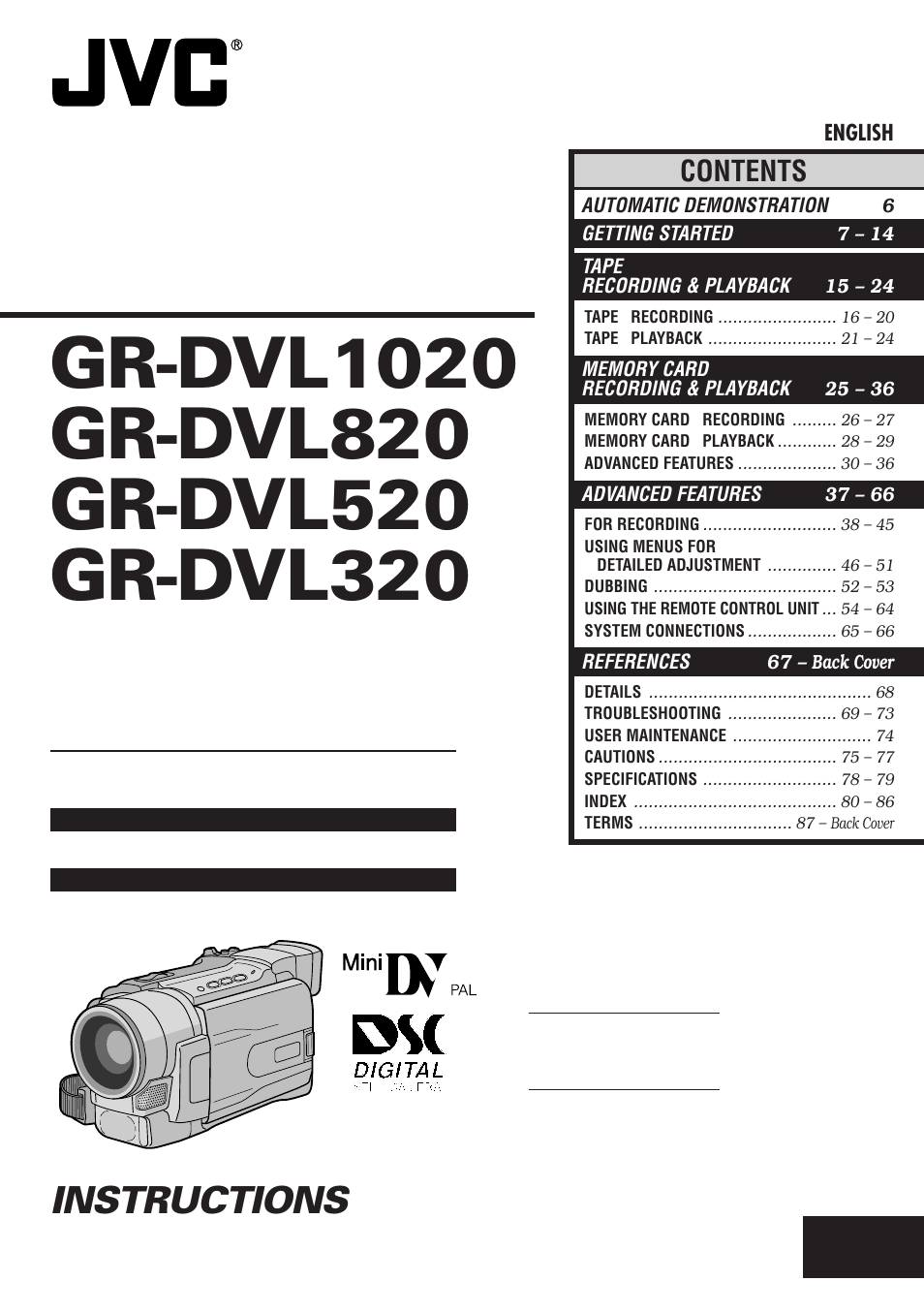 JVC GR-DVL1020 User Manual | 88 pages