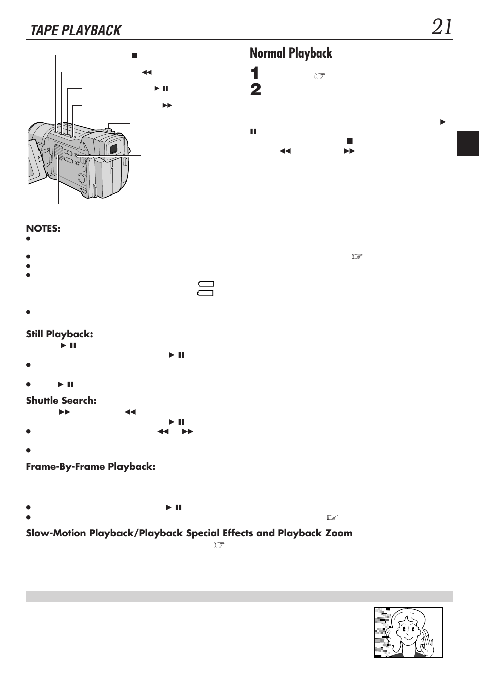Tape playback normal playback | JVC GR-DVL1020 User Manual | Page 22 / 88
