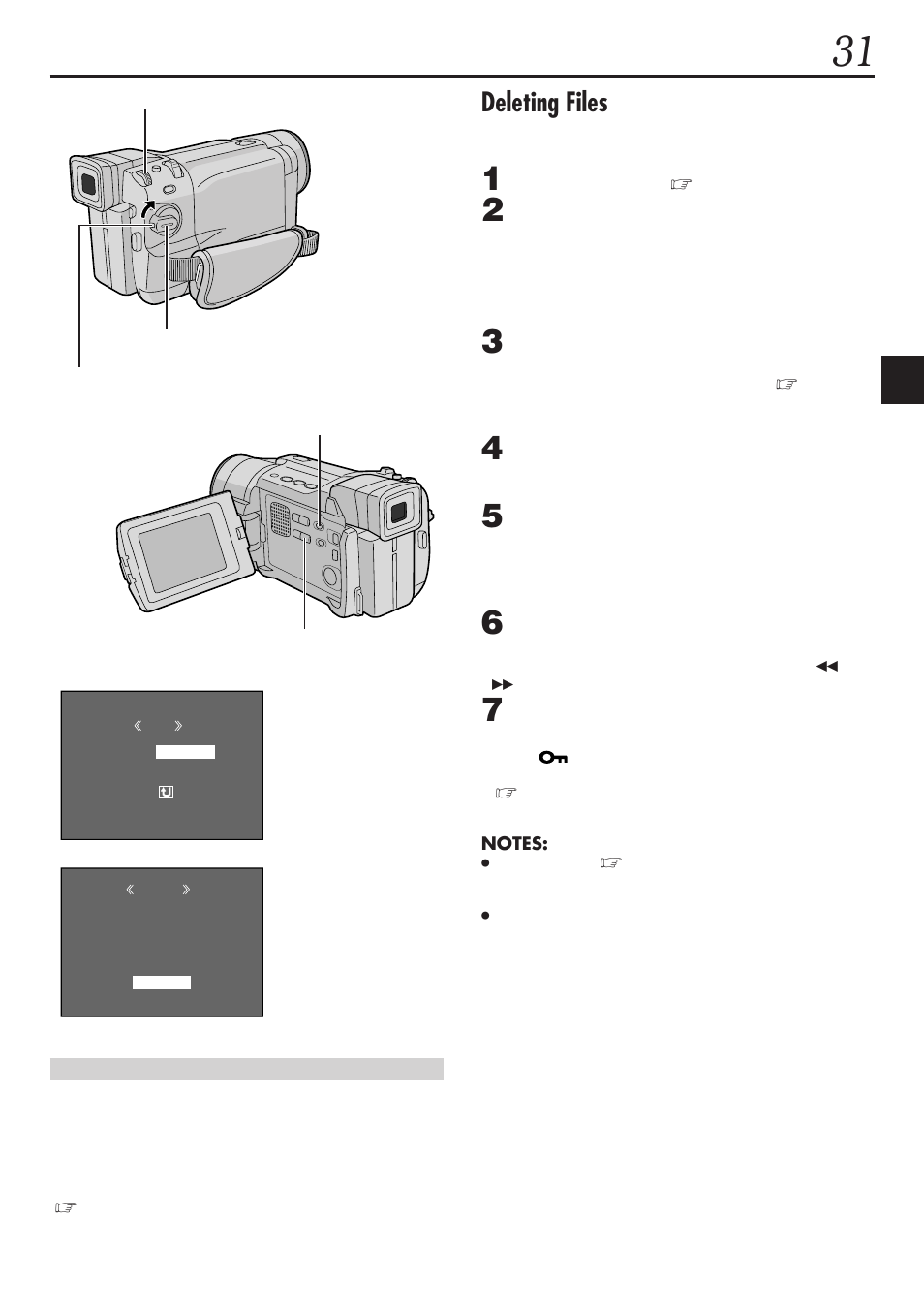 Deleting files | JVC GR-DVL1020 User Manual | Page 32 / 88